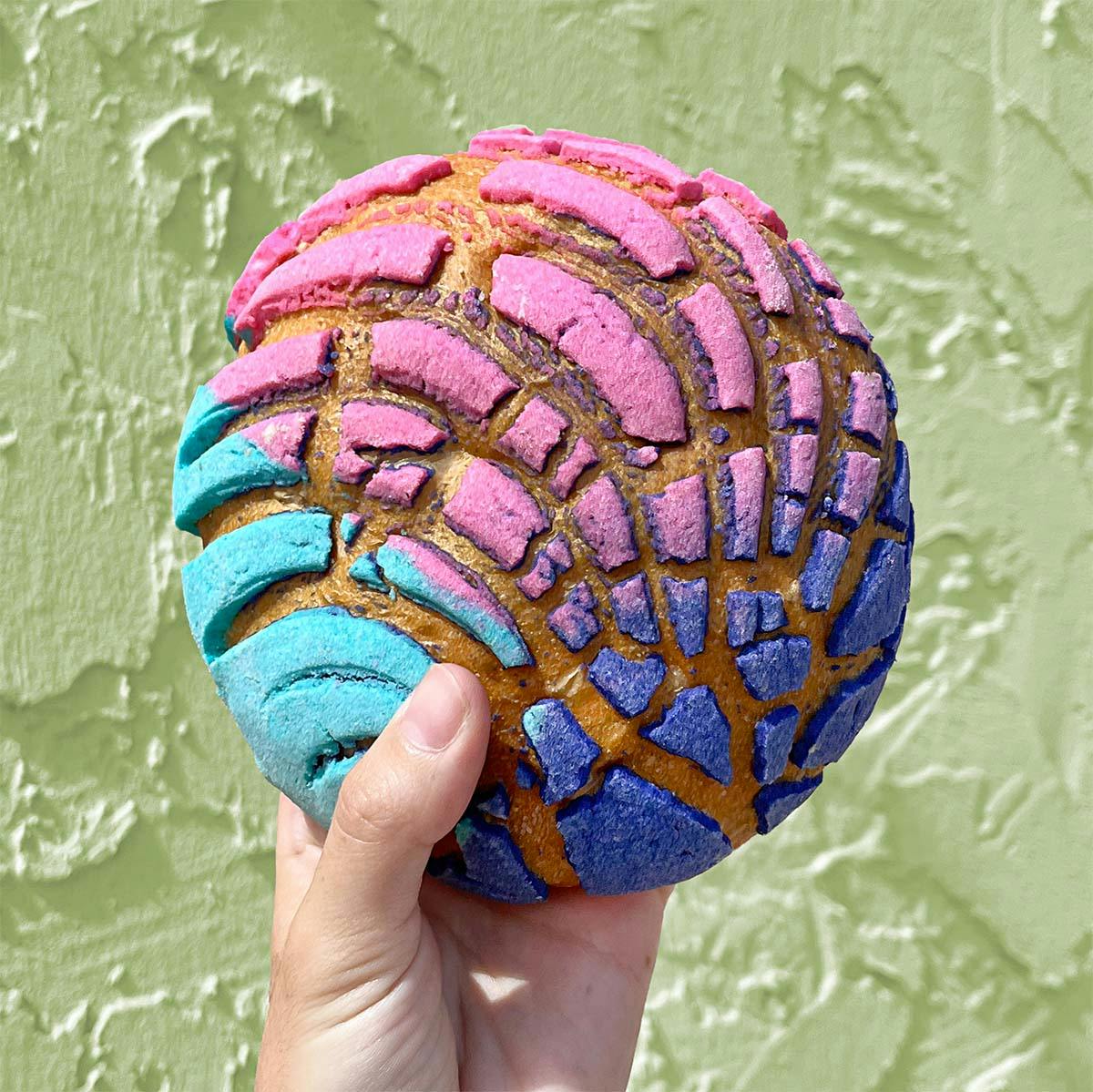 "UniConcha" Rainbow Sweet Bread - 12 Pack by El Bolillo Bakery - Alternate image 3