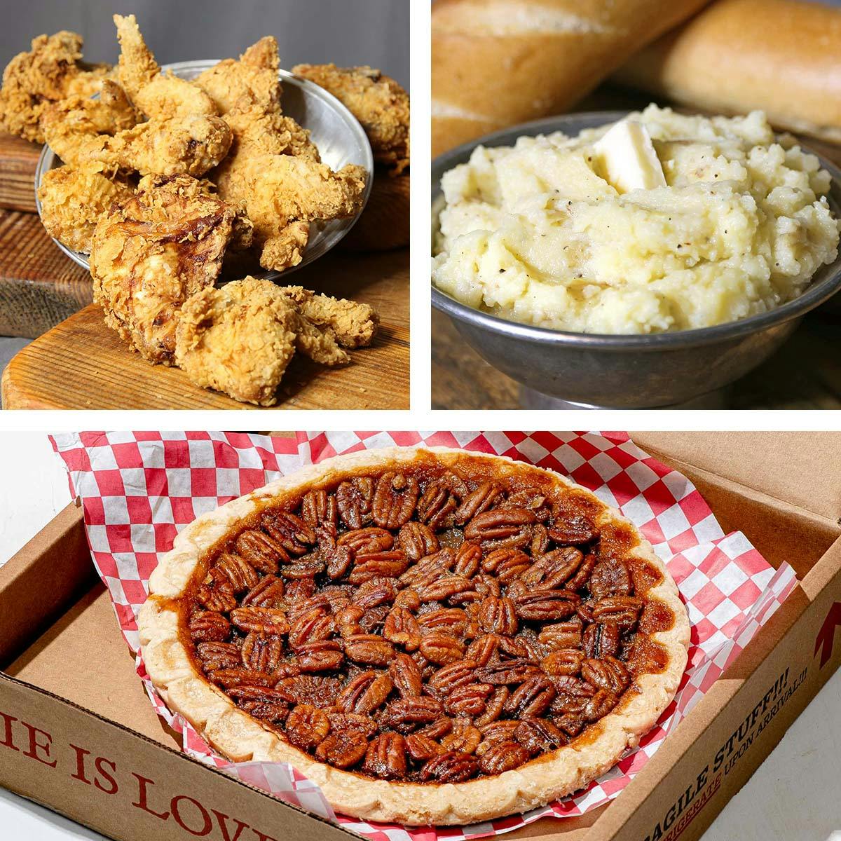 Fried Chicken + Mashed Potatoes Dinner Kit + Pie for 4 by Royers Round Top Café Pies
