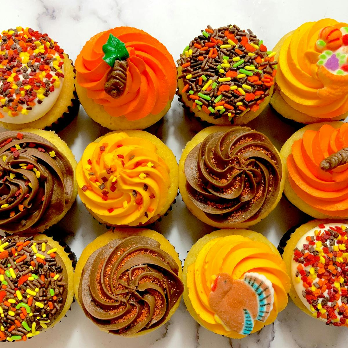 Thanksgiving Mini Cupcakes - 1 Dozen by Misha's Cupcakes - Alternate image 1
