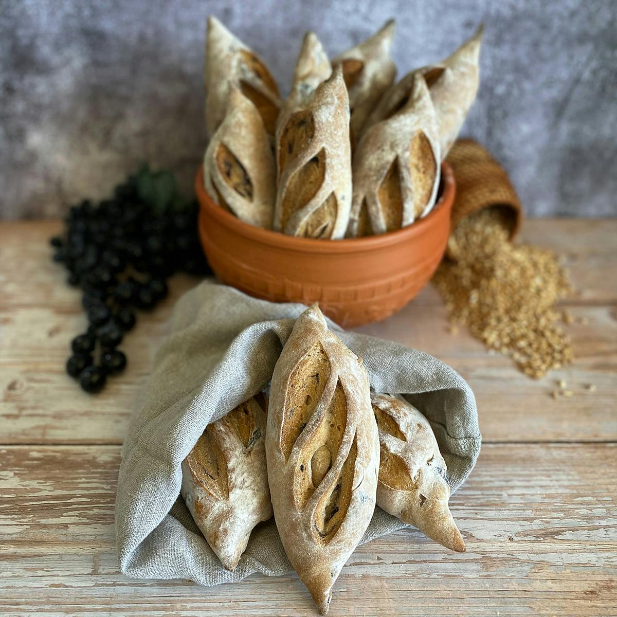 "Ciriole" Grape Must Baguettes - 10 Pack by Pistrinum by Tavola Mediterranea