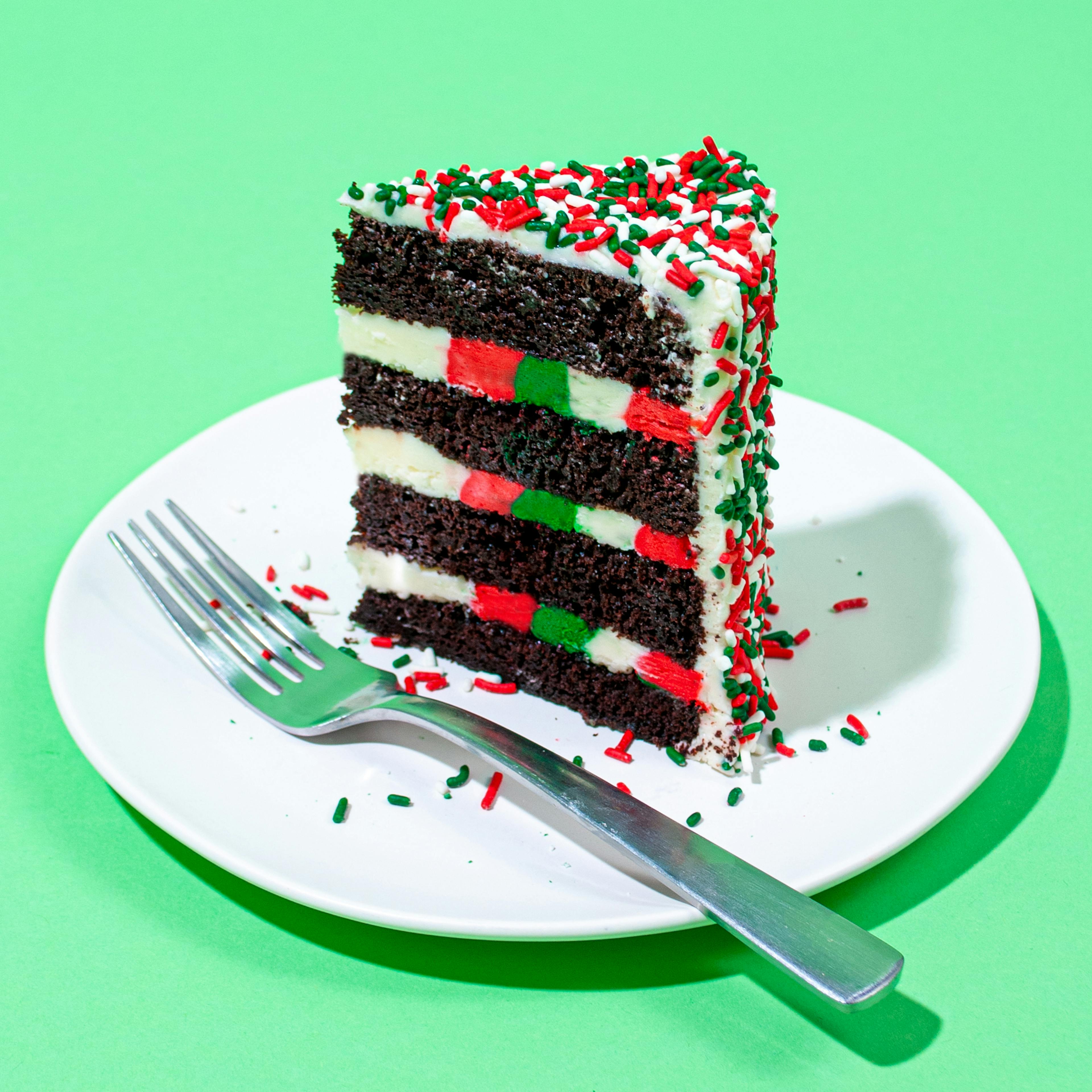 Christmas Chocolate 4-Layer Rainbow Cake by Over the Rainbow Cakes - Alternate image 6