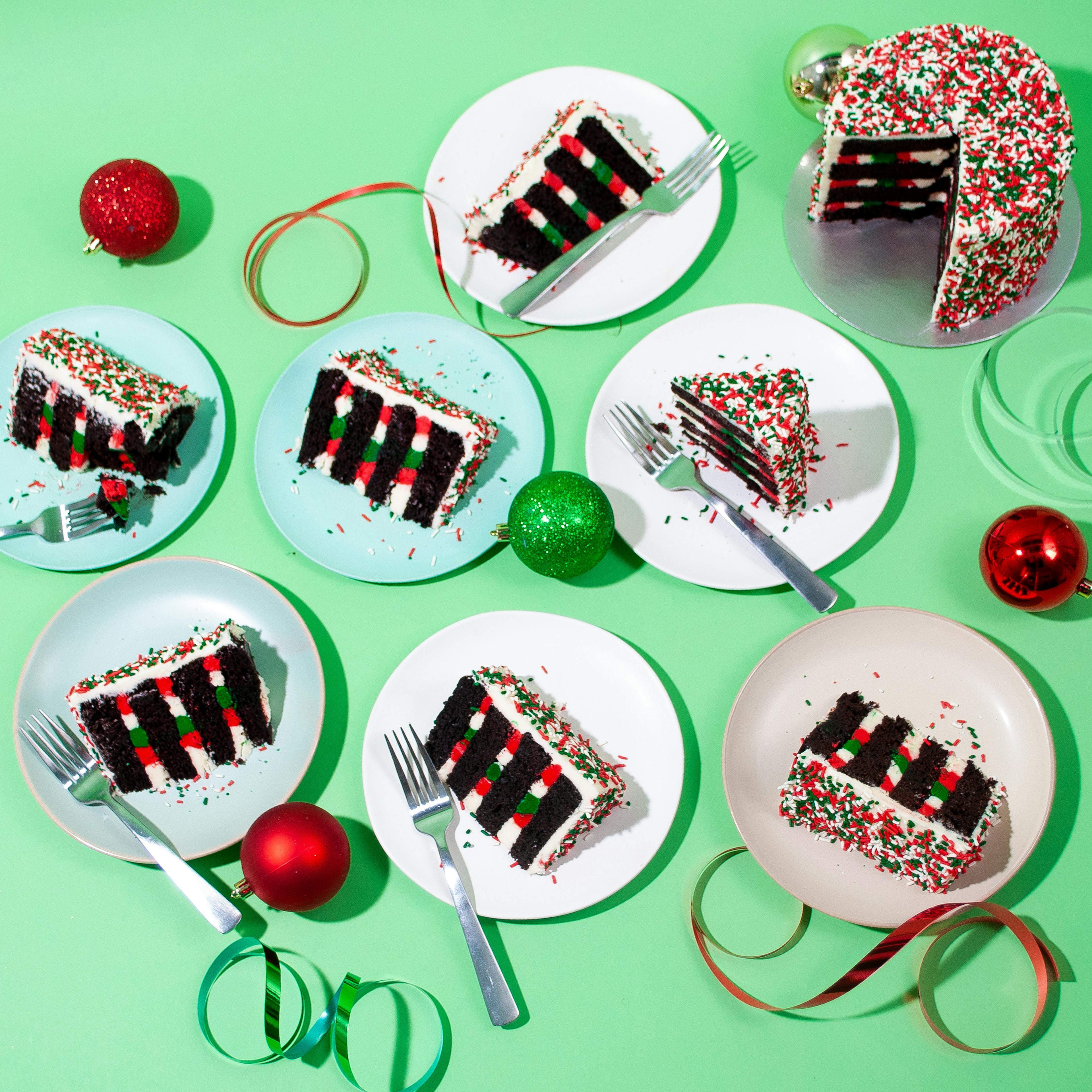 Christmas Chocolate 4-Layer Rainbow Cake by Over the Rainbow Cakes - Alternate image 4