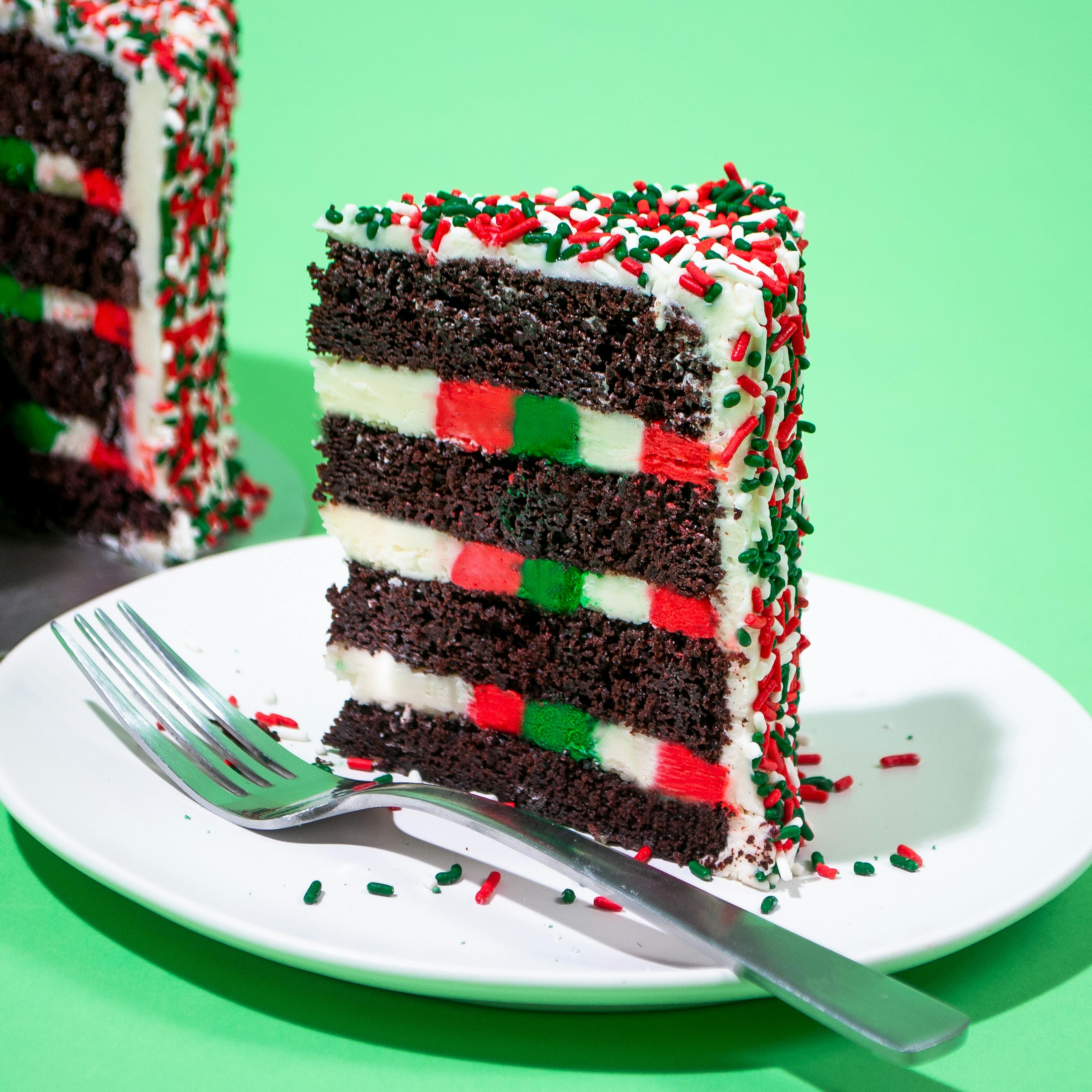 Christmas Chocolate 4-Layer Rainbow Cake by Over the Rainbow Cakes - Alternate image 3