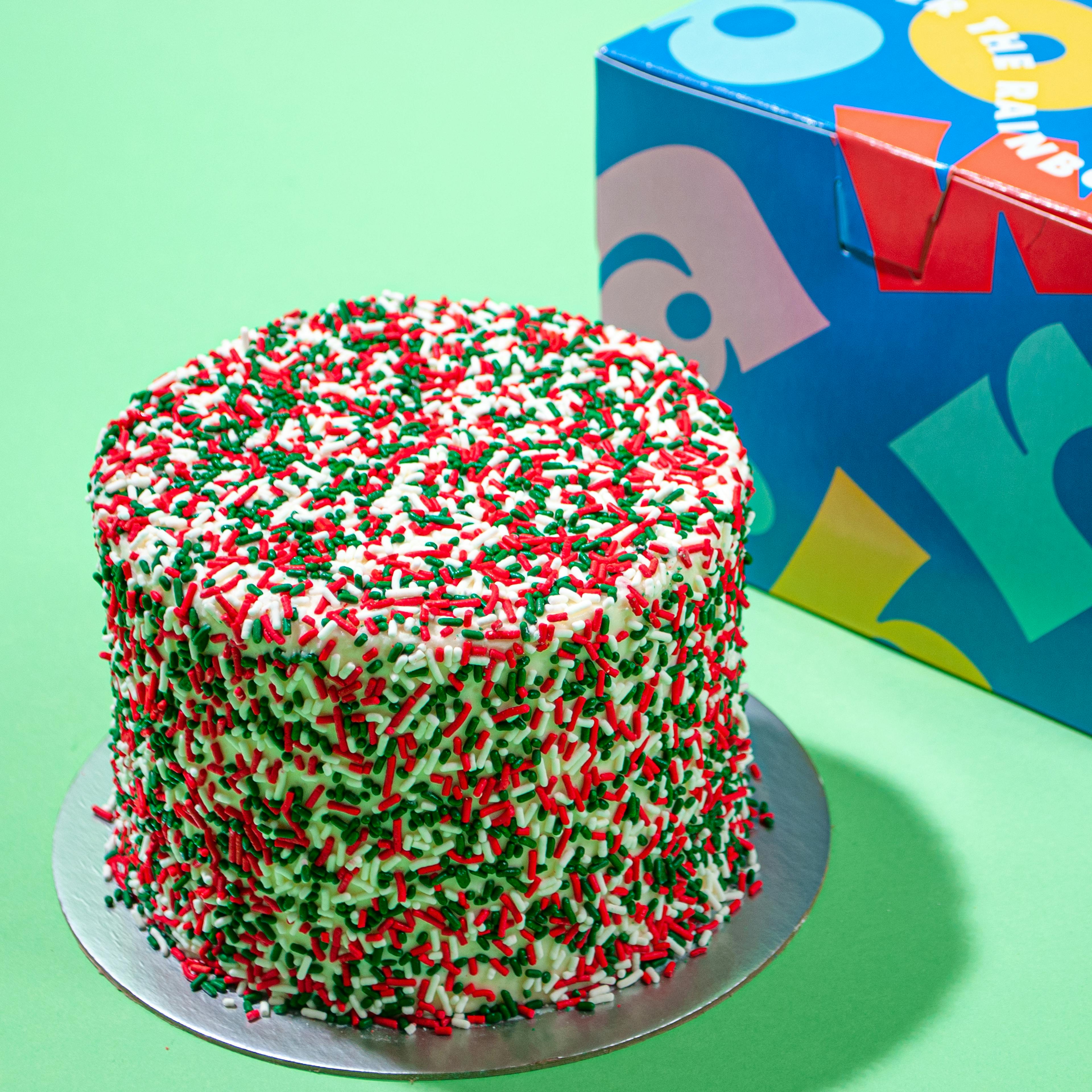 Christmas Chocolate 4-Layer Rainbow Cake by Over the Rainbow Cakes - Alternate image 5