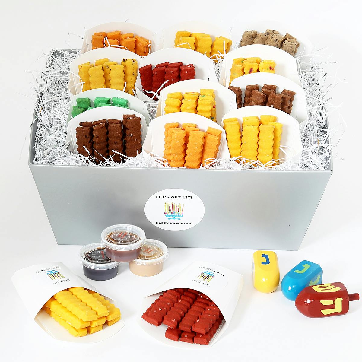 Hanukkah Cookie Fries Gift Basket – 12 Cartons by The Cookie Joint
