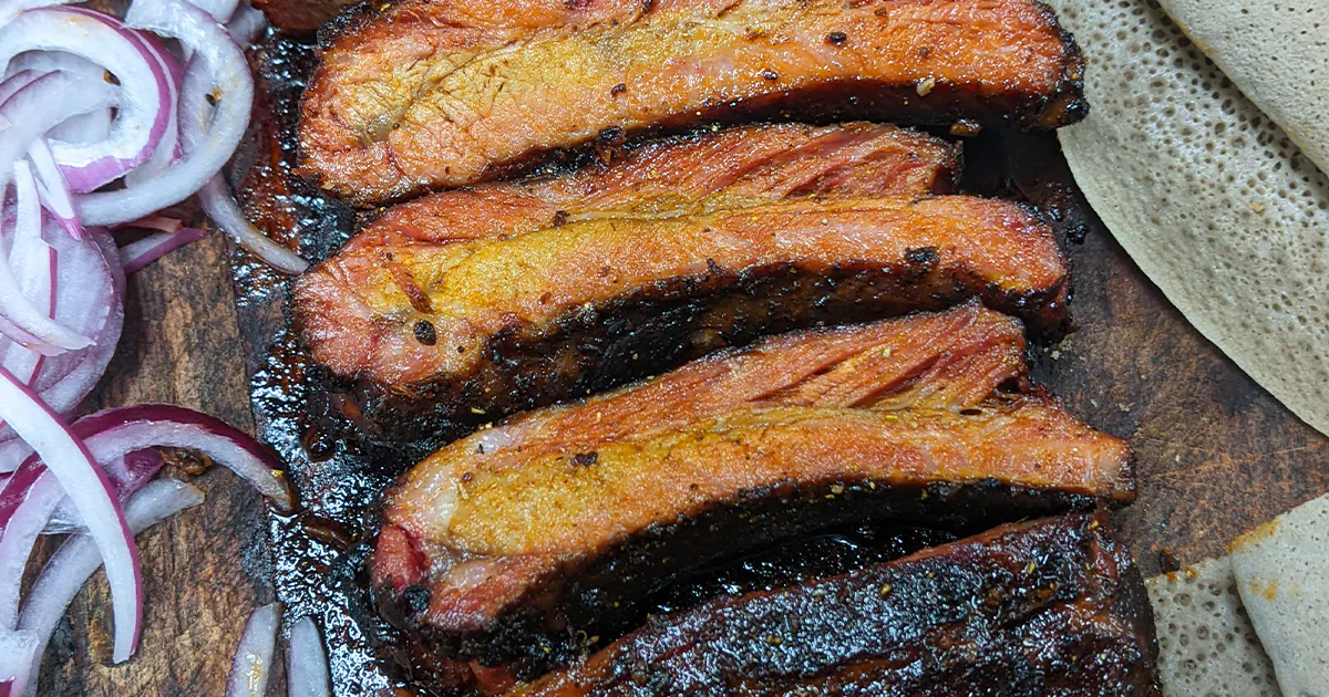 Tex-Ethiopian Ribs - 2 Racks by Smoke'N Ash BBQ | Goldbelly