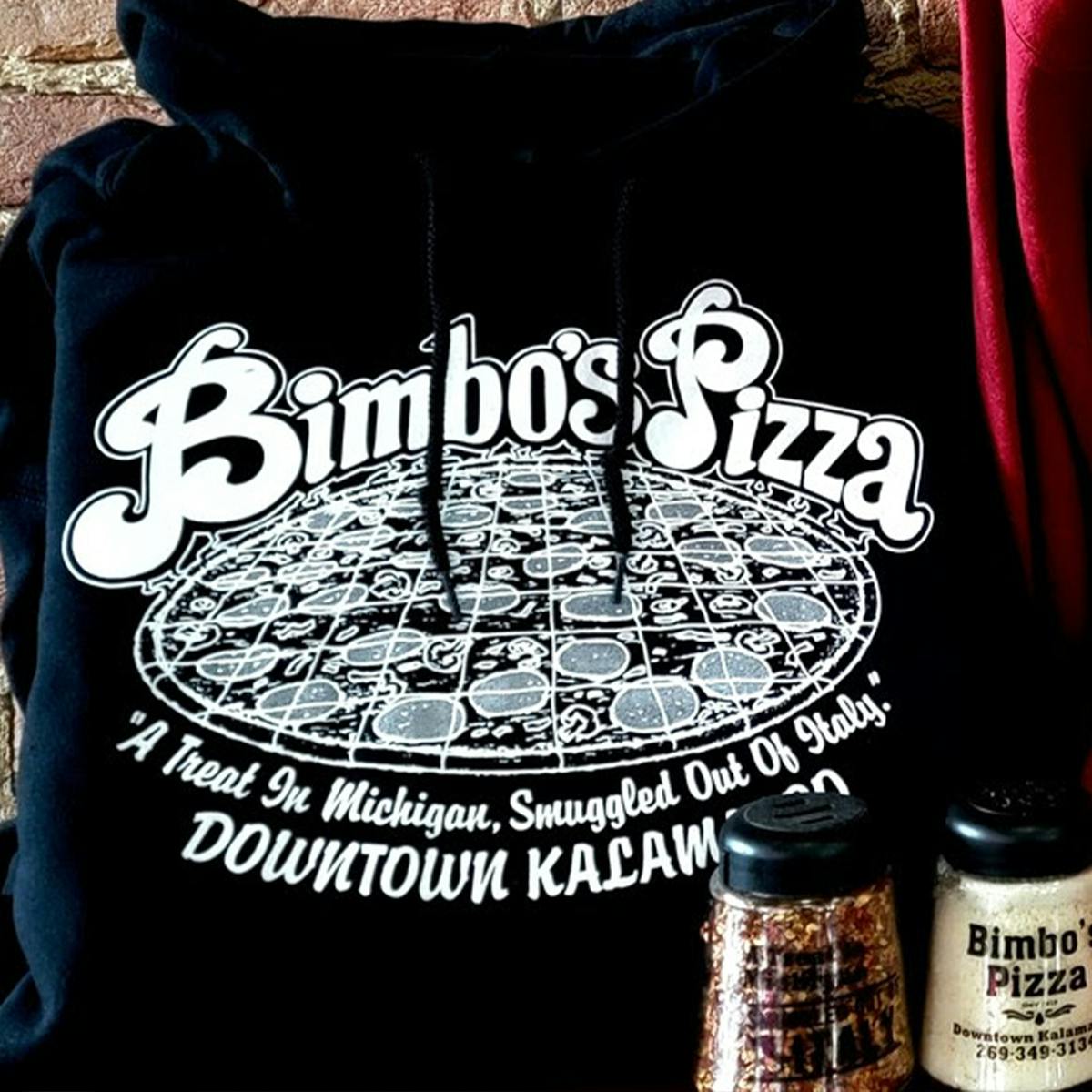 Bimbo's Pizza Hooded Sweatshirt by Bimbo's Pizza - Alternate image 1