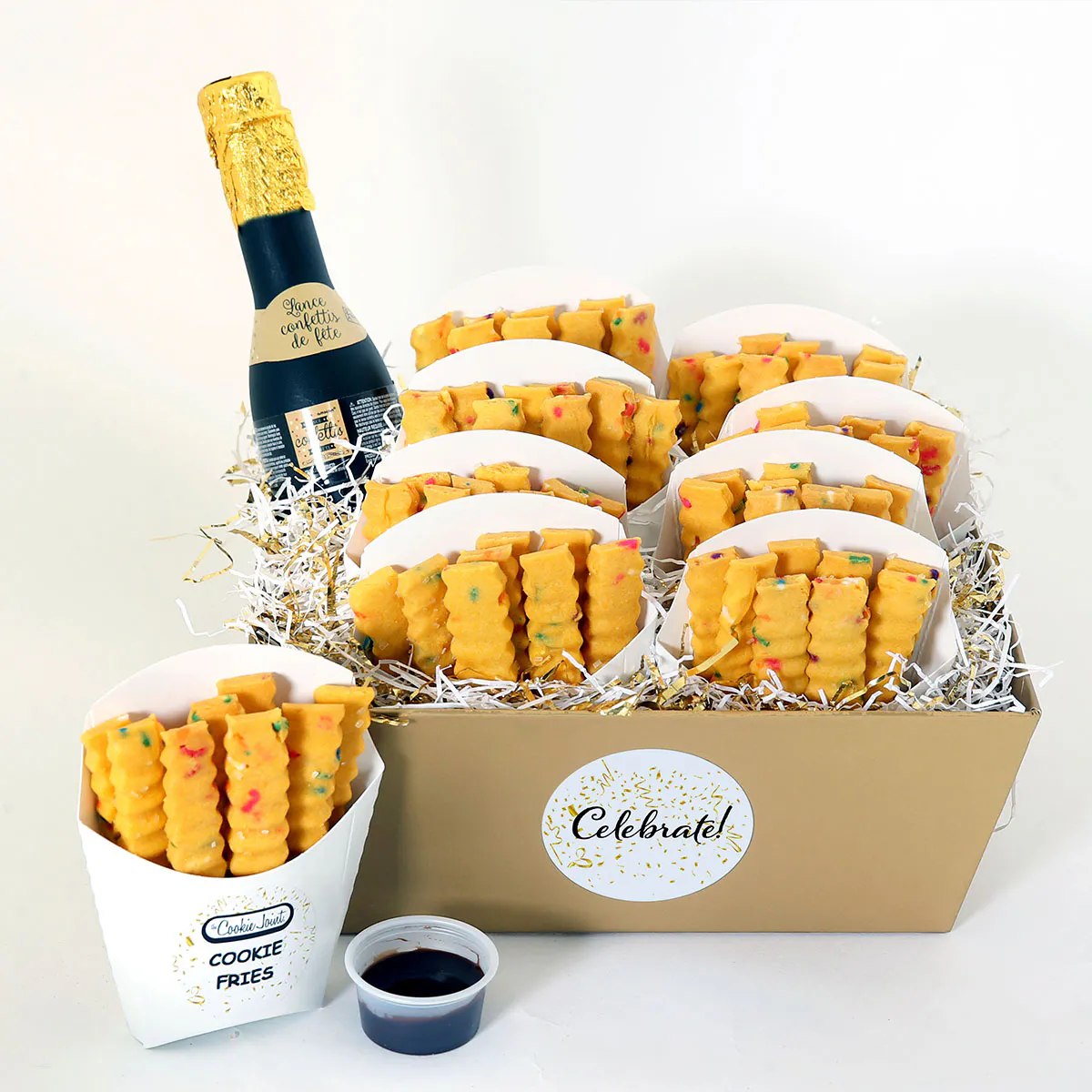 The Cookie Joint - Celebration Cookie Fries Gift Basket - 8 Cartons