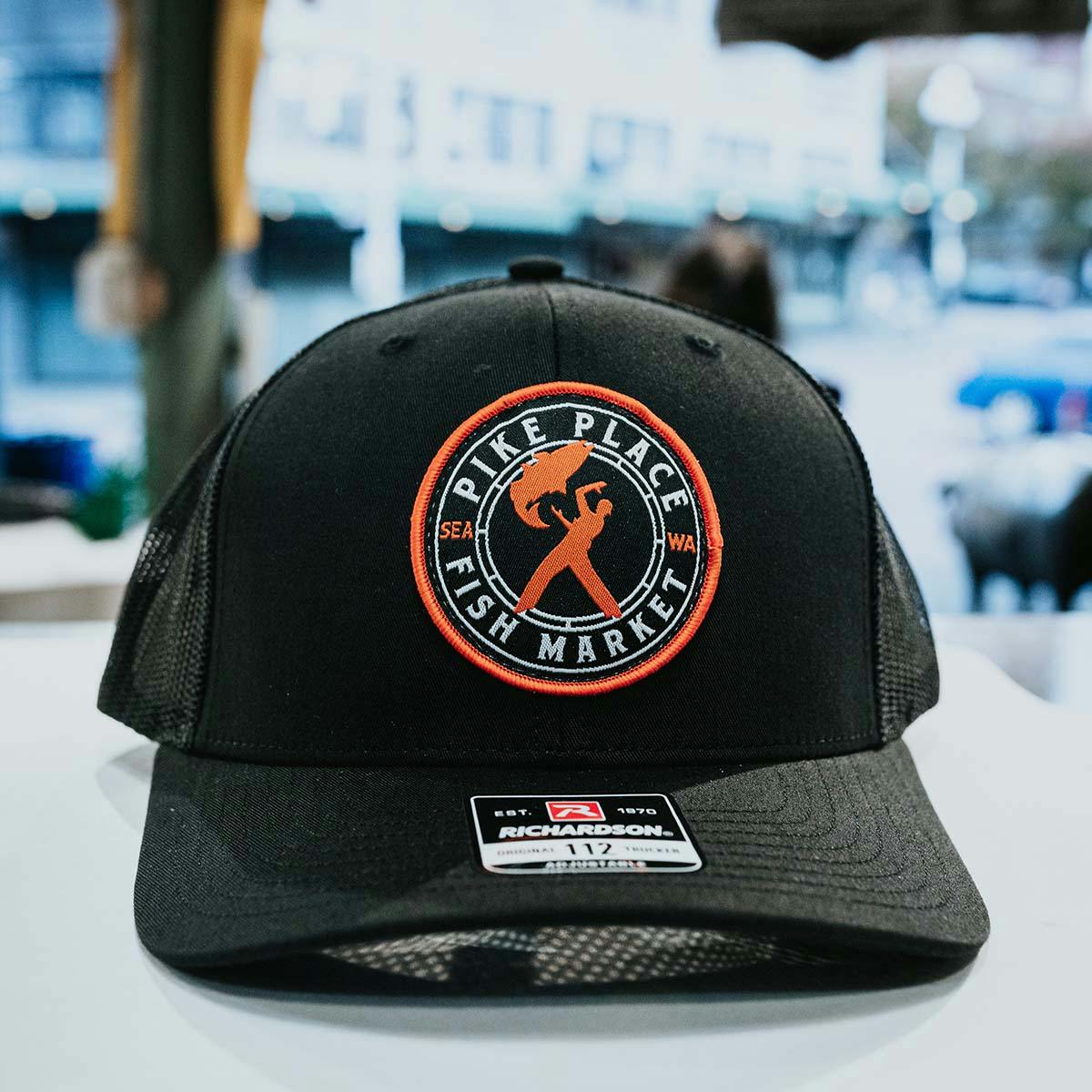 Pike Place Fish Market - Black Mesh Curved Bill Hat