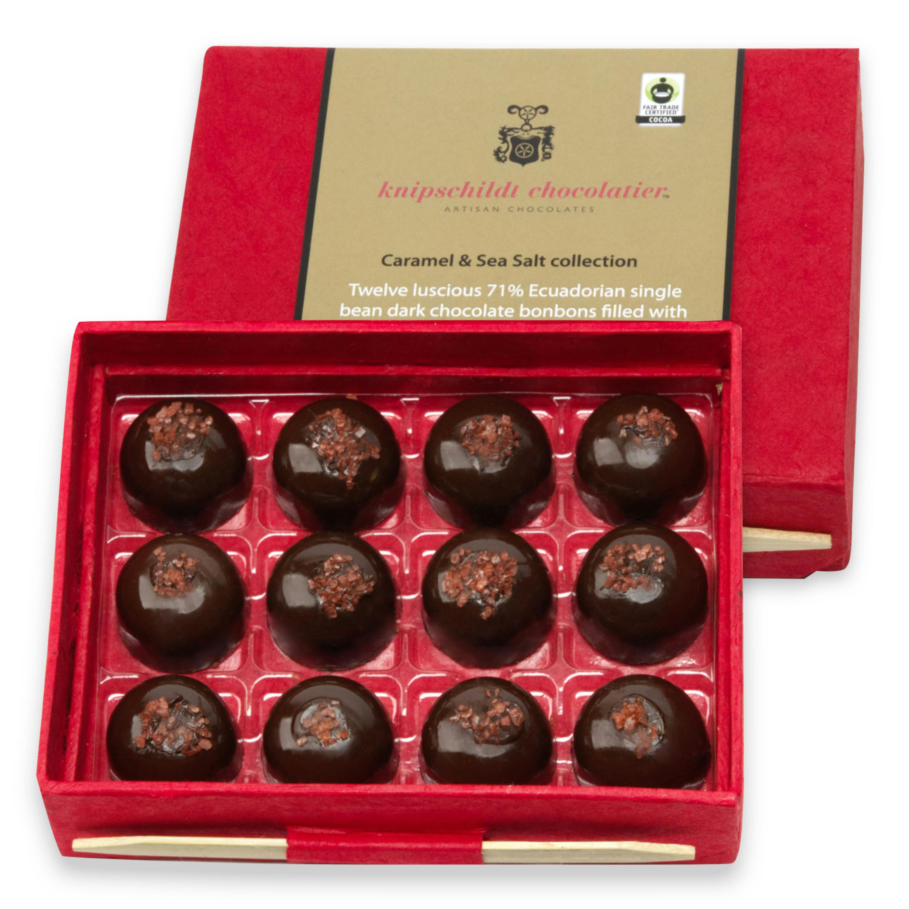 Caramel Sea Salt Collection Chocolate Gift Box - 12 Piece by Knipschildt Chocolatier