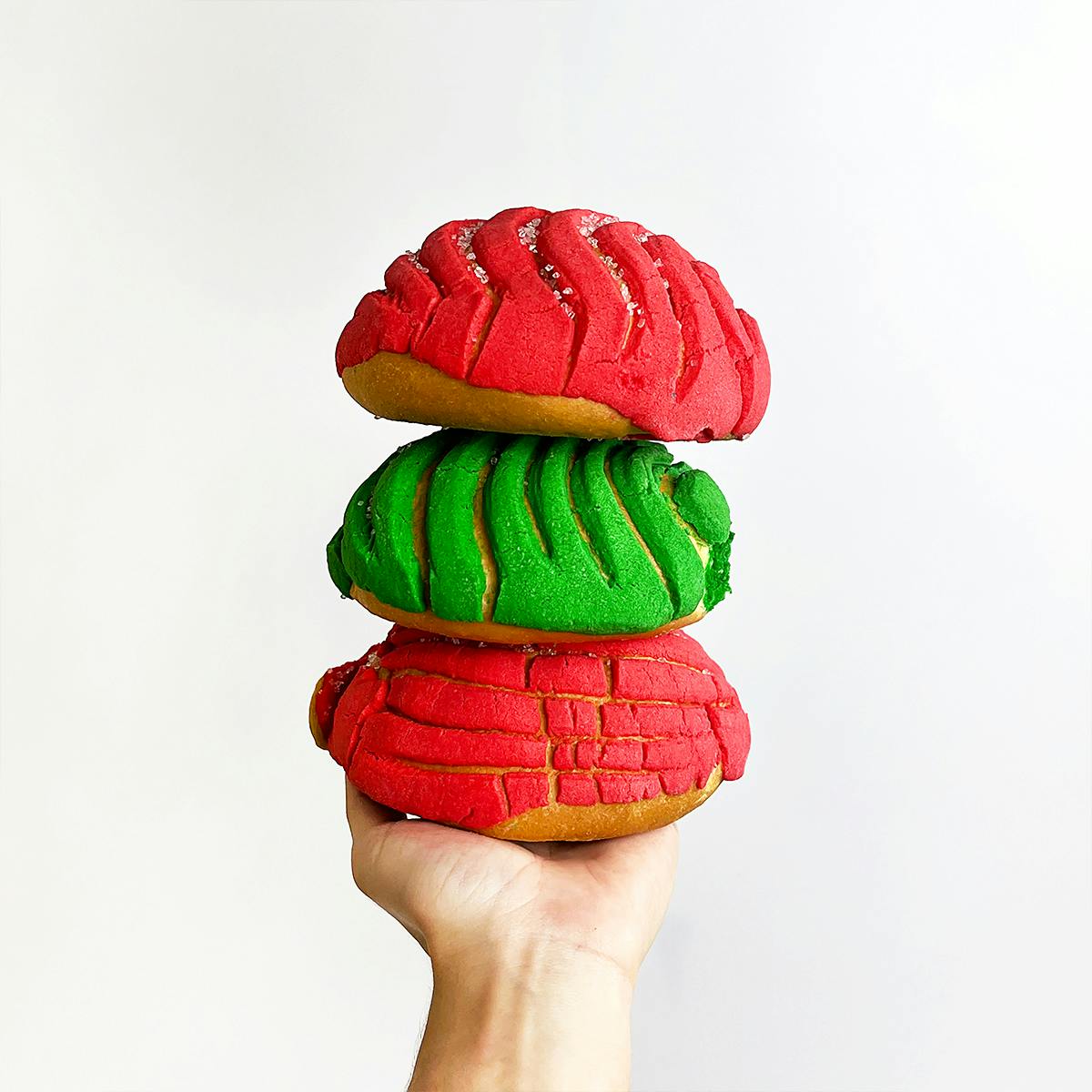 Christmas "Concha" Sweet Bread - 12 Pack by El Bolillo Bakery - Alternate image 1