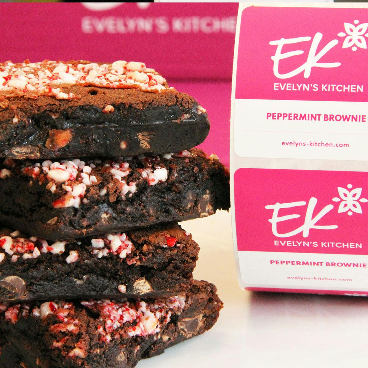 Holiday Peppermint Brownies by Evelyn's Kitchen