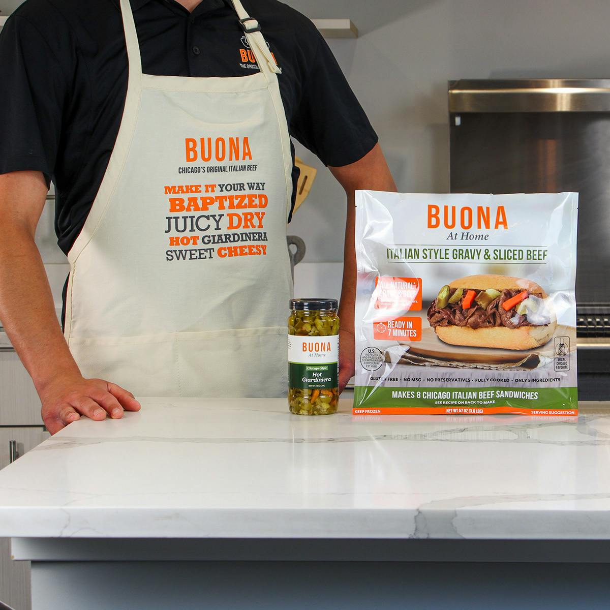 Vegan Italian "Beefless" + Hot Giardiniera for 8 by Buona Italian Beef - Alternate image 1