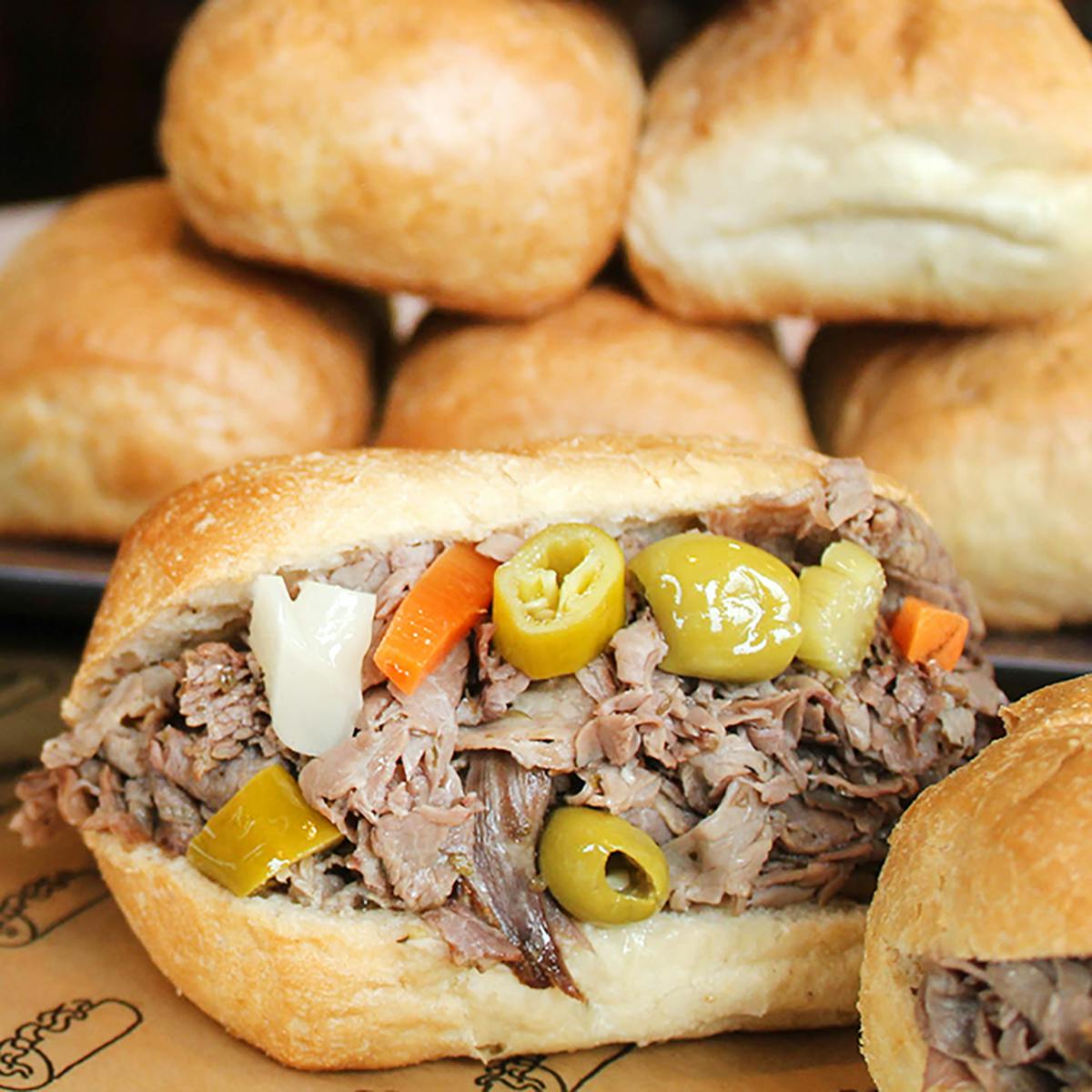 Vegan Italian "Beefless" + Hot Giardiniera for 8 by Buona Italian Beef - Alternate image 2