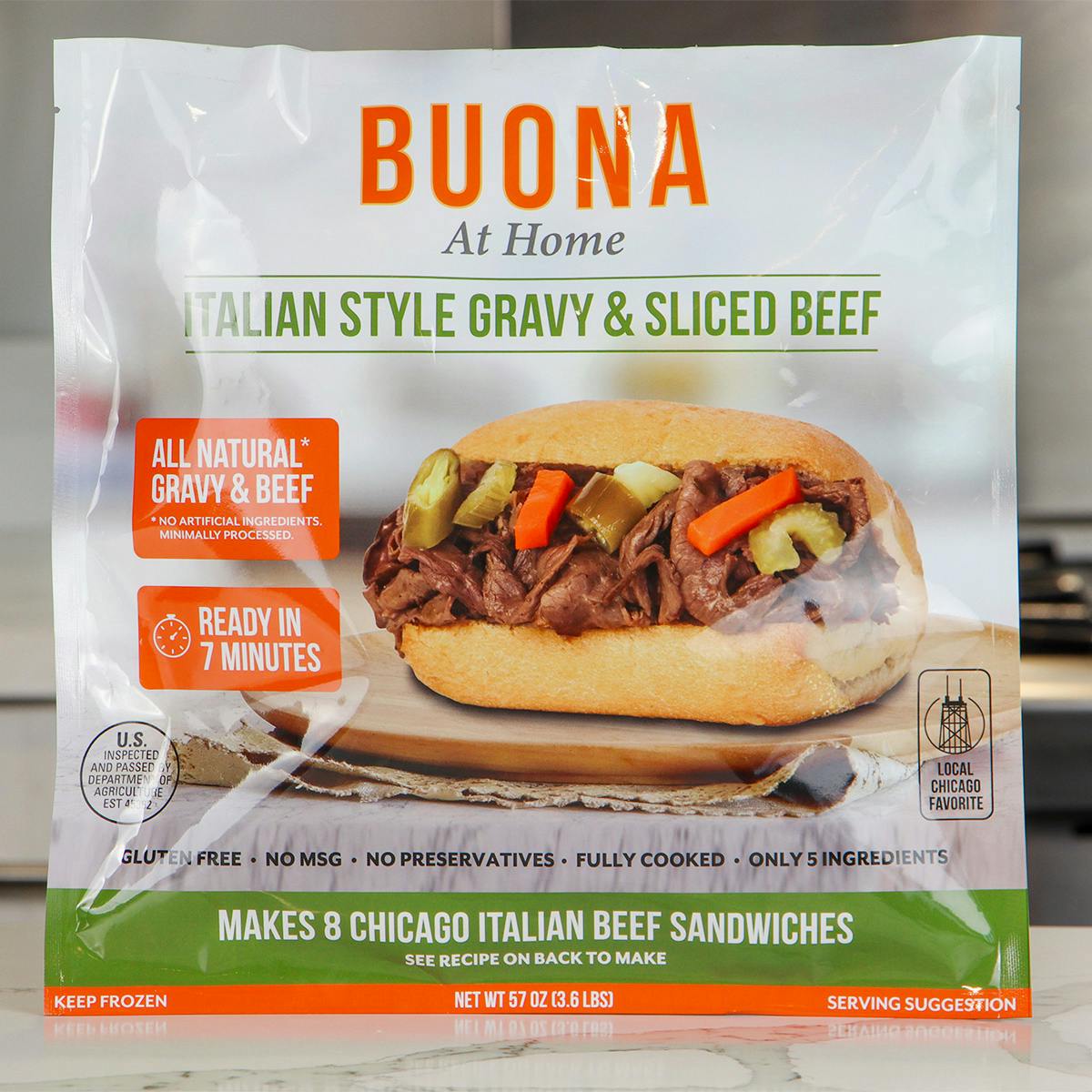 Italian Beef & Gravy - 3.5 lbs. by Buona Italian Beef - Alternate image 1