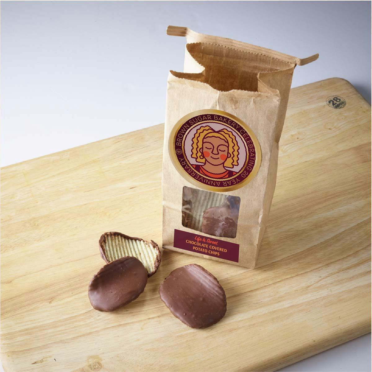 Chocolate Covered Potato Chips - 8 Pack by Brown Sugar Bakery - Alternate image 1