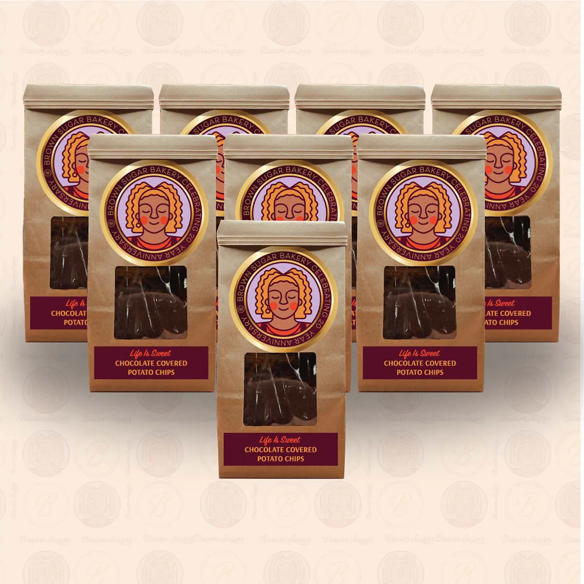 Brown Sugar Bakery - Chocolate Covered Potato Chips - 8 Pack
