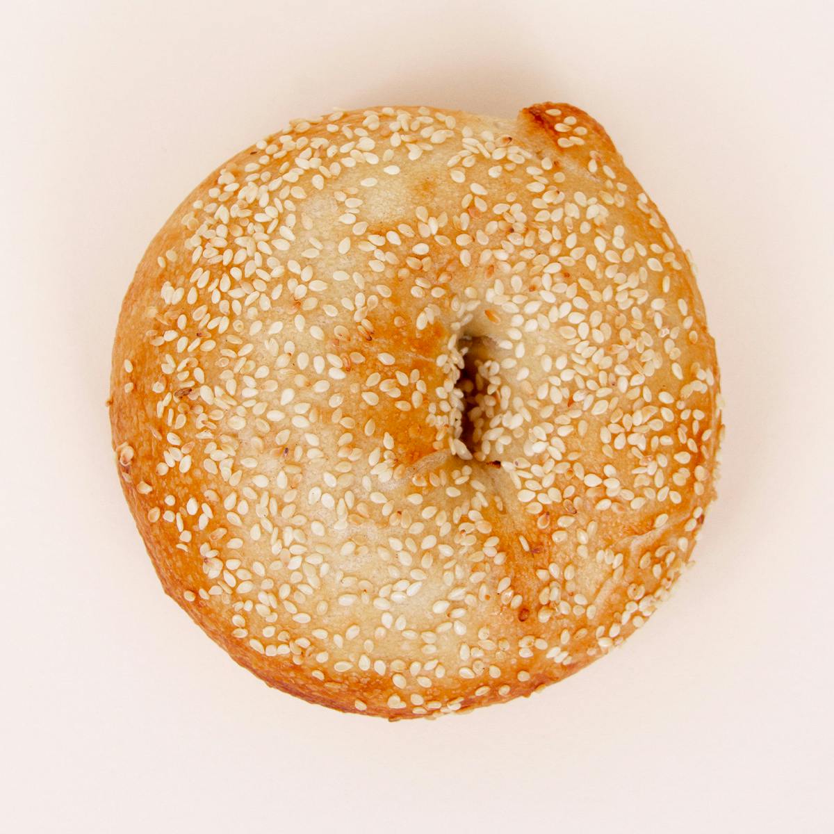 sesame bagel with cream cheese