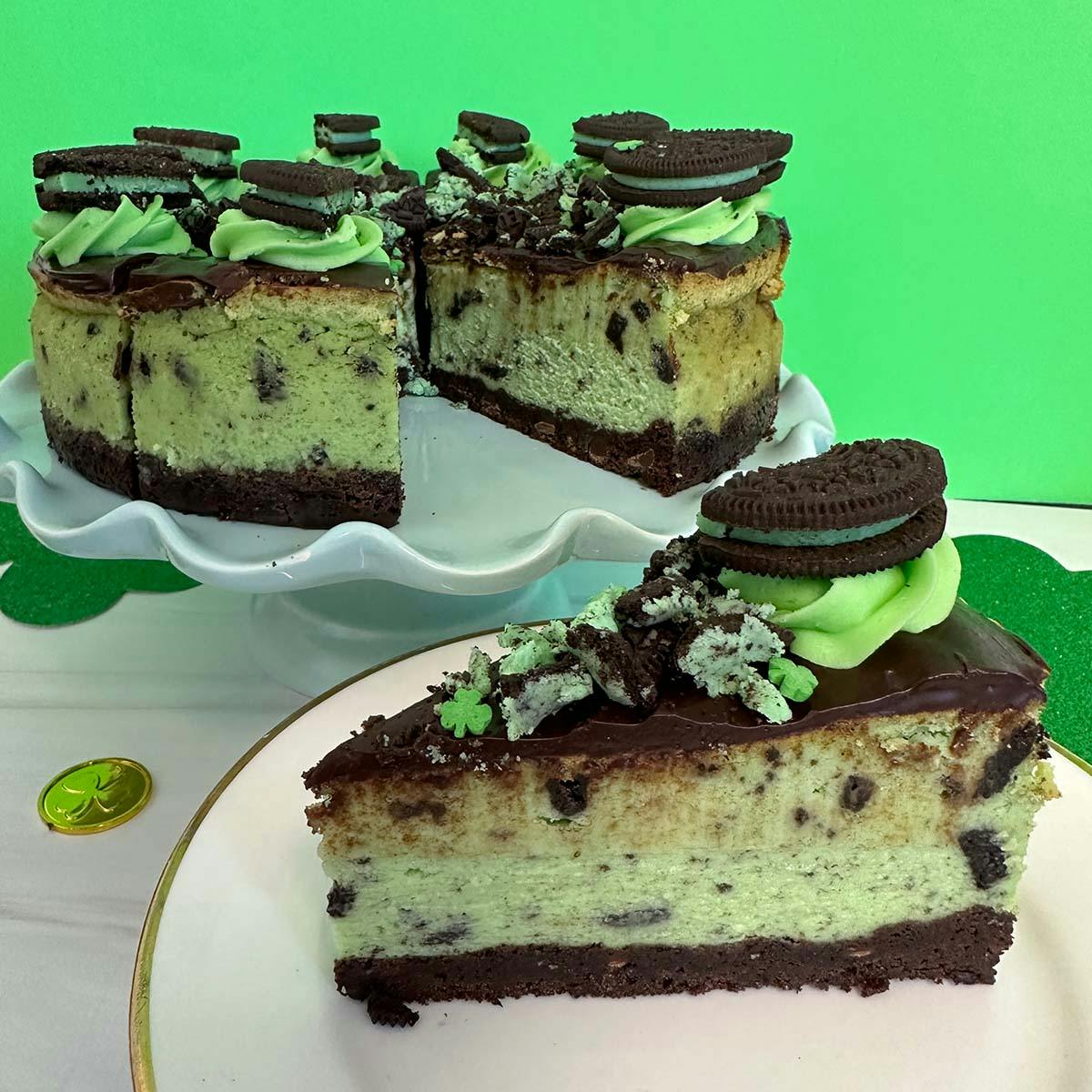 St. Patrick's Day "Minty Mistress" Mint Oreo Cheesecake by East Side Cheesecakes - Alternate image 1