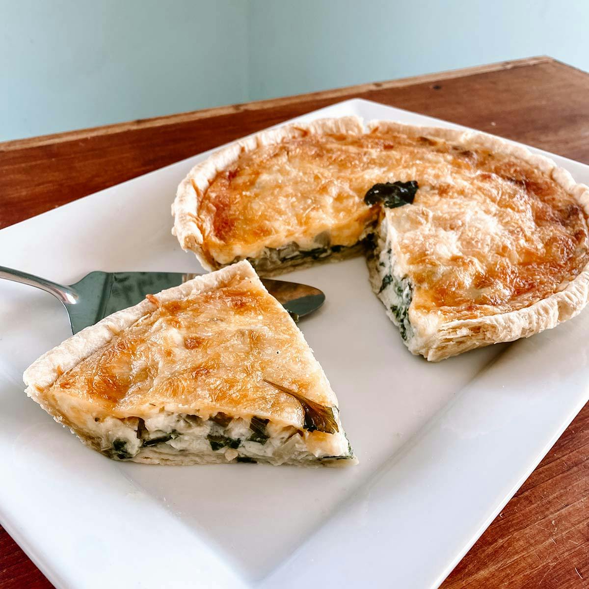 Spinach Artichoke Quiche by Blue Owl Bakery