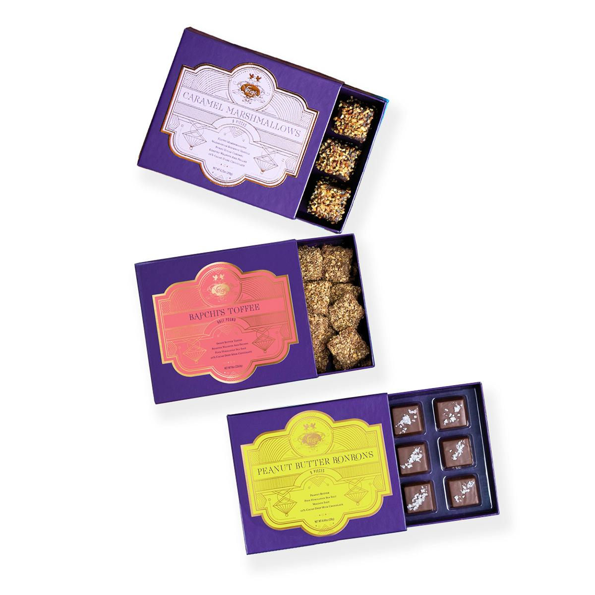 "Comfort Food" Chocolate Gift Box Trio by Vosges Haut-Chocolat