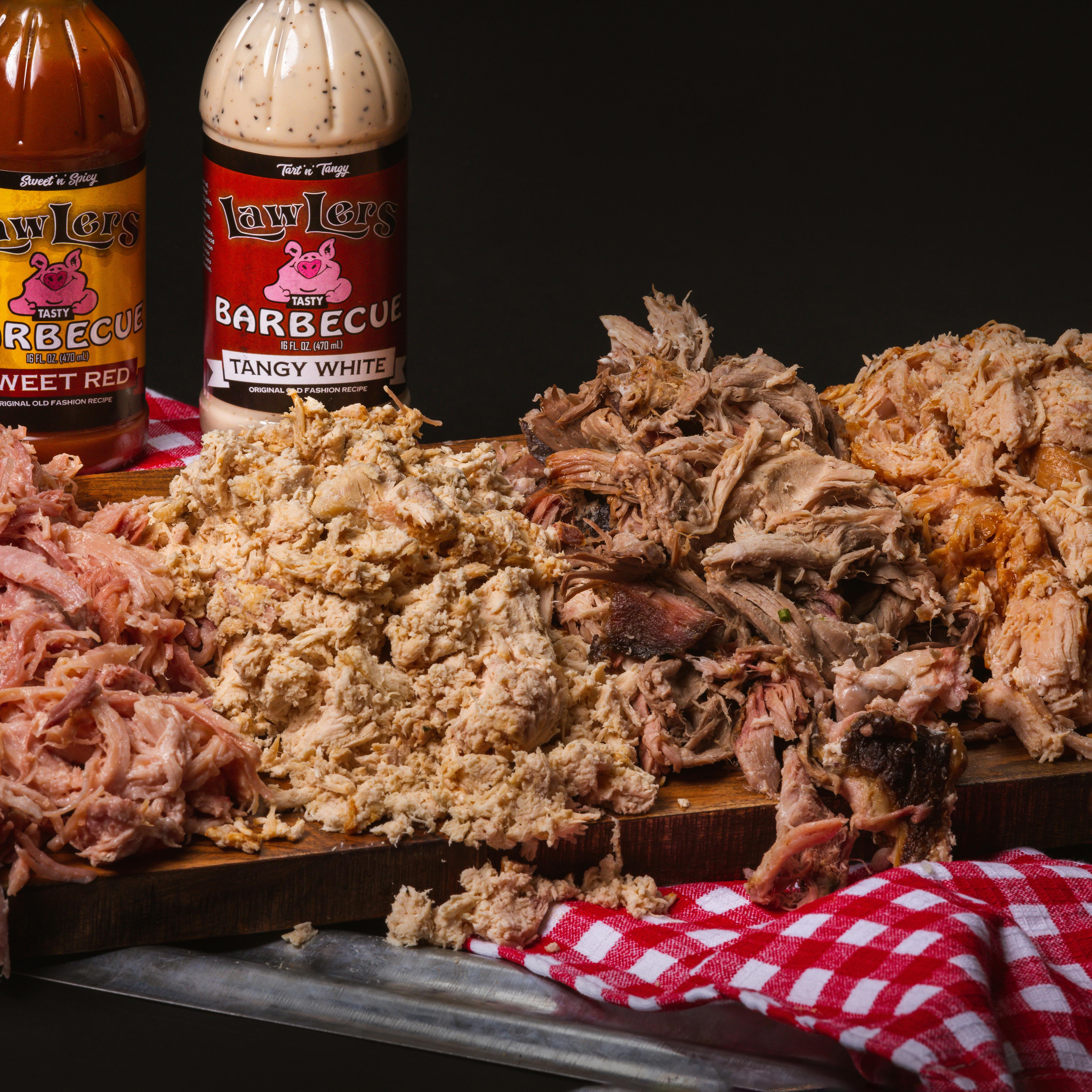 Pulled Hickory-Smoked Meat Sampler - 8 lbs. by LawLers Barbecue