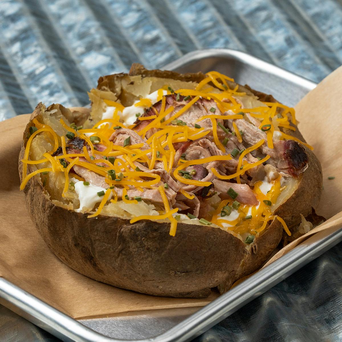 “Stuffie Tater” Giant BBQ-Stuffed Baked Potato - 6 Pack by LawLers Barbecue - Alternate image 1