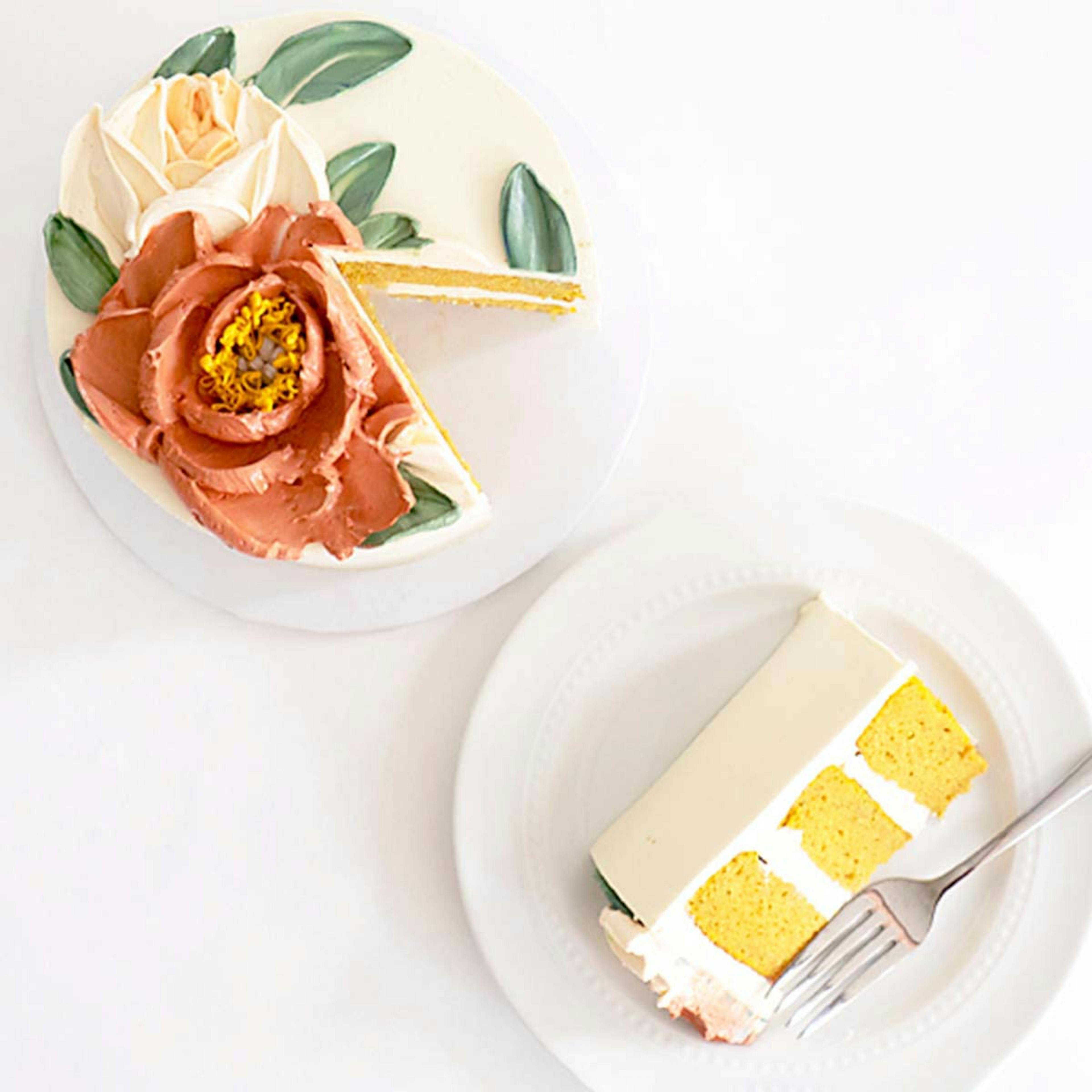 Floral Decorated Pumpkin Cake by Miri Nadler Cakes