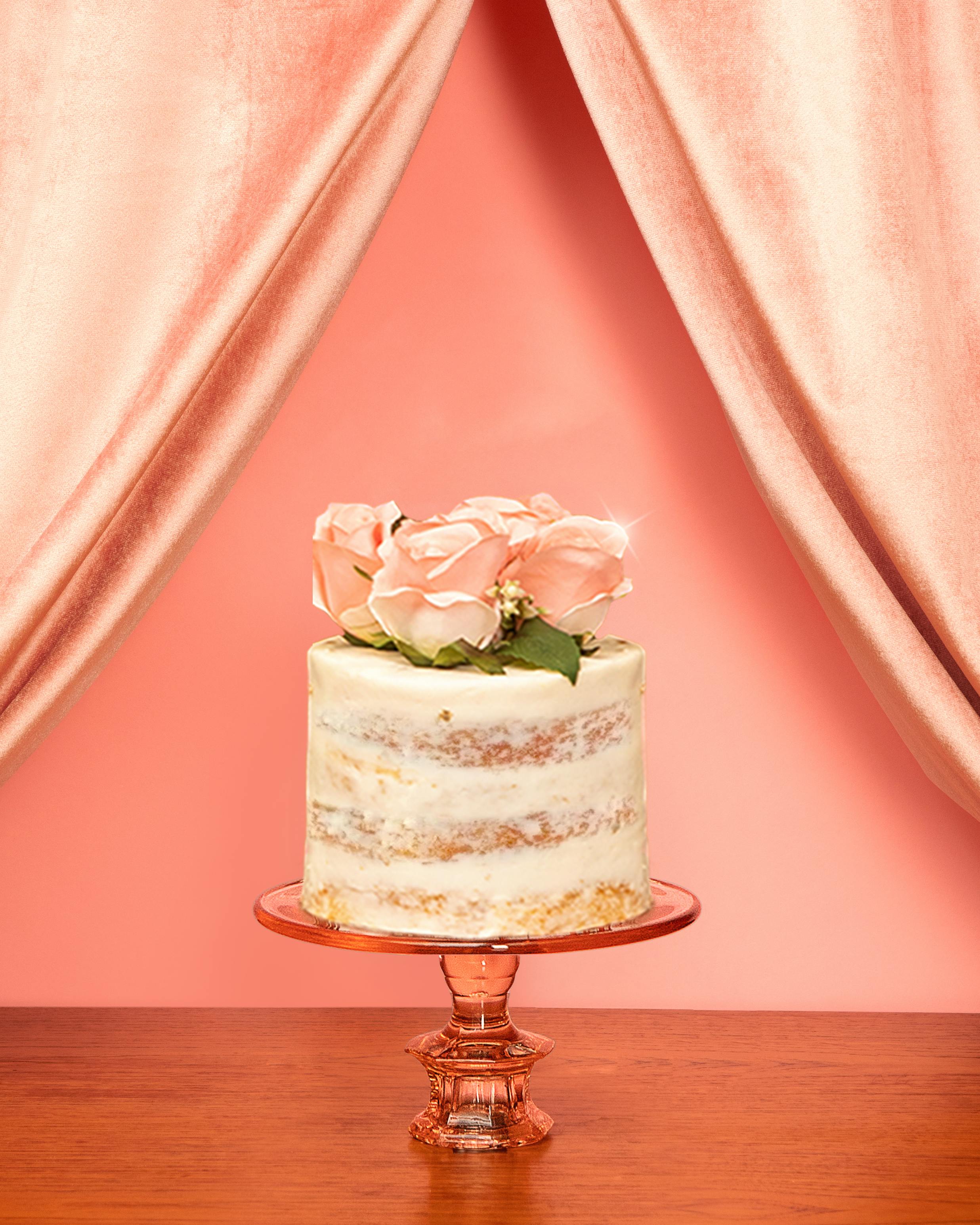 Pink Naked Rose Cake