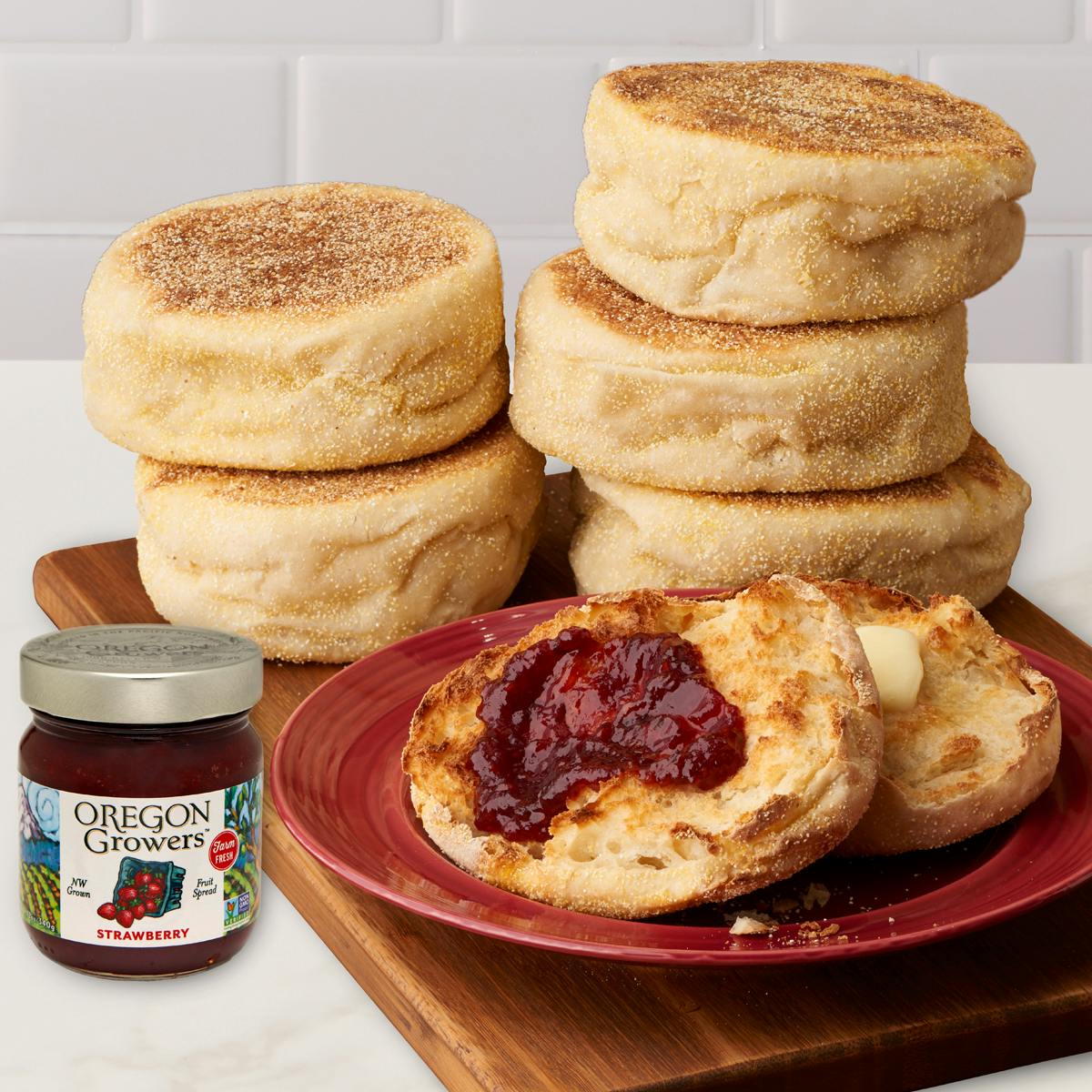 Sourdough English Muffins + Jam - 12 Pack by Boudin Bakery