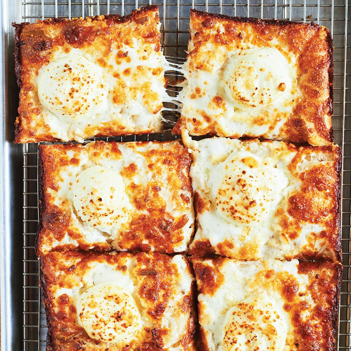 Detroit-Style Pizza: Thick, pillowy, & so cheesy! -Baking a Moment