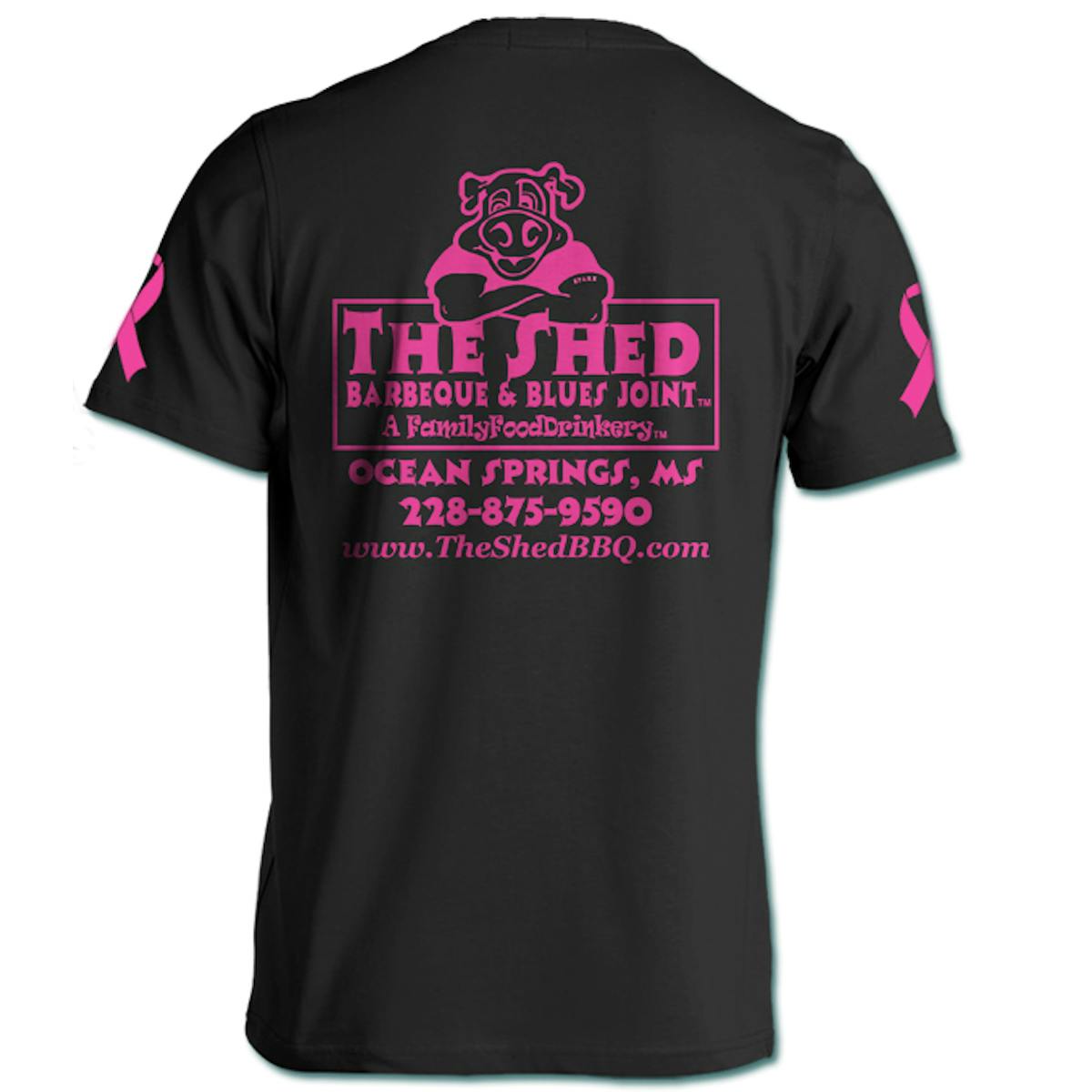 “Brisket & Boobies” Breast Cancer Awareness T-Shirt by The Shed BBQ & Blues Joint - Alternate image 1
