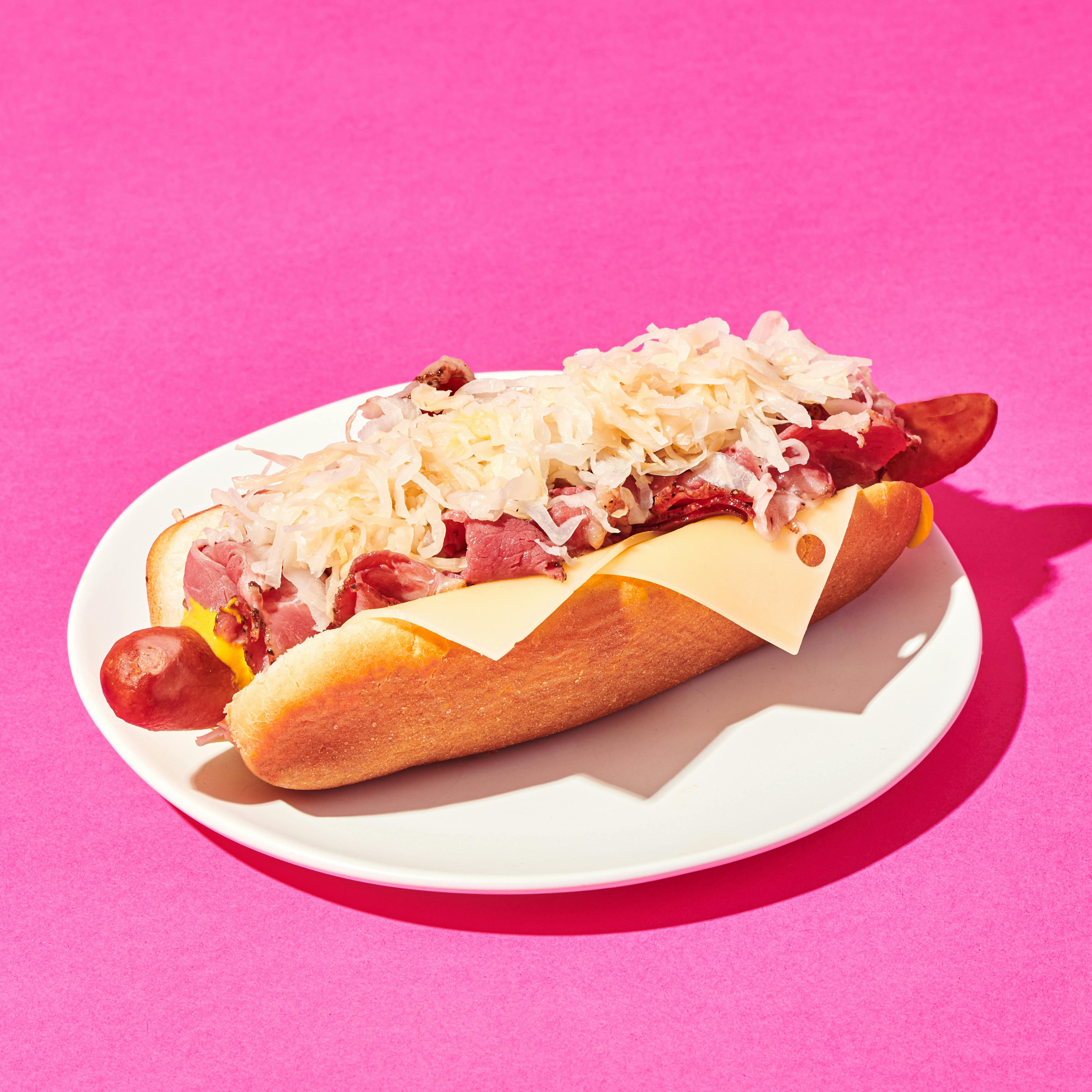 Pastrami Reuben Hot Dog Kit - 12 Pack by Pink's Hot Dogs