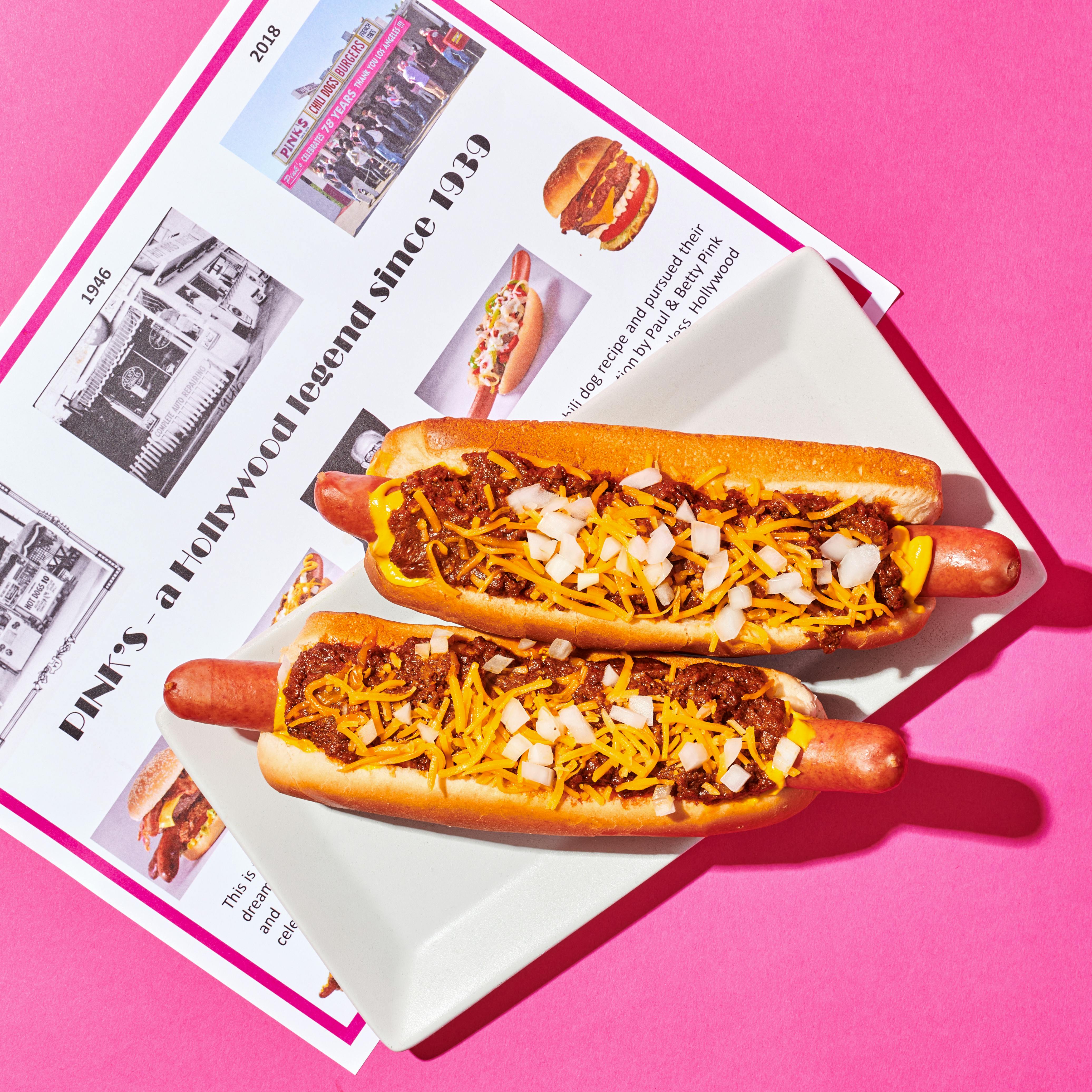 Chili Cheese Hot Dog Kit - 12 Pack by Pink's Hot Dogs - Alternate image 2