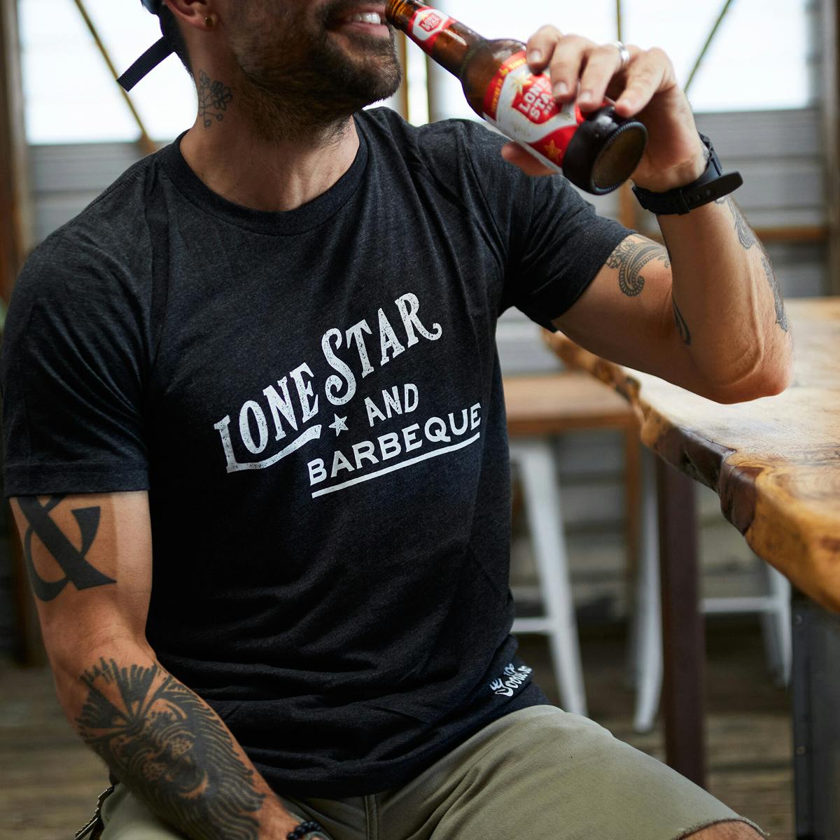 "Lone Star & Barbeque" T-Shirt by Goode Co. Barbeque
