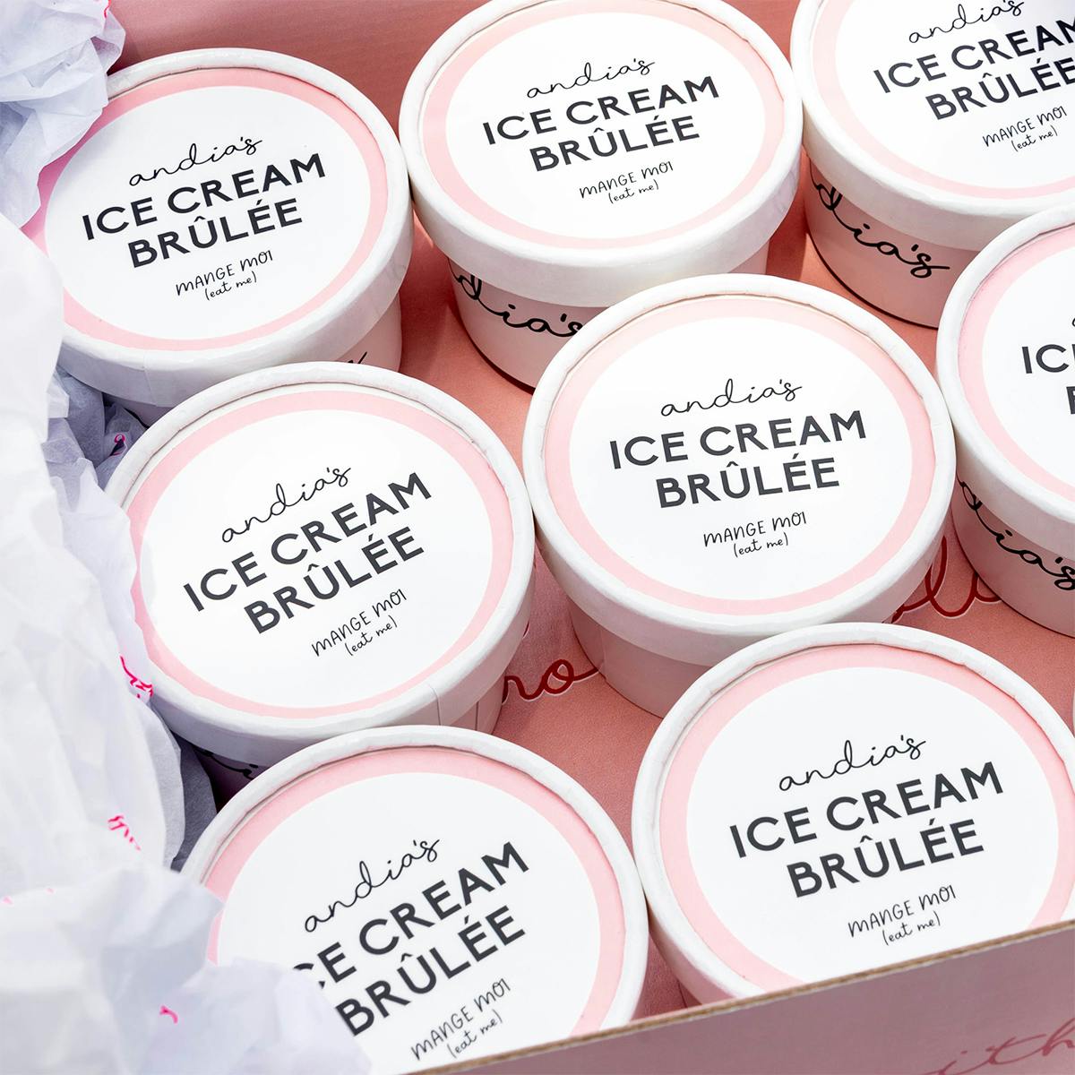 Ice Cream Crème Brûlée Cups - 8 Pack by Andia's Ice Cream - Alternate image 2