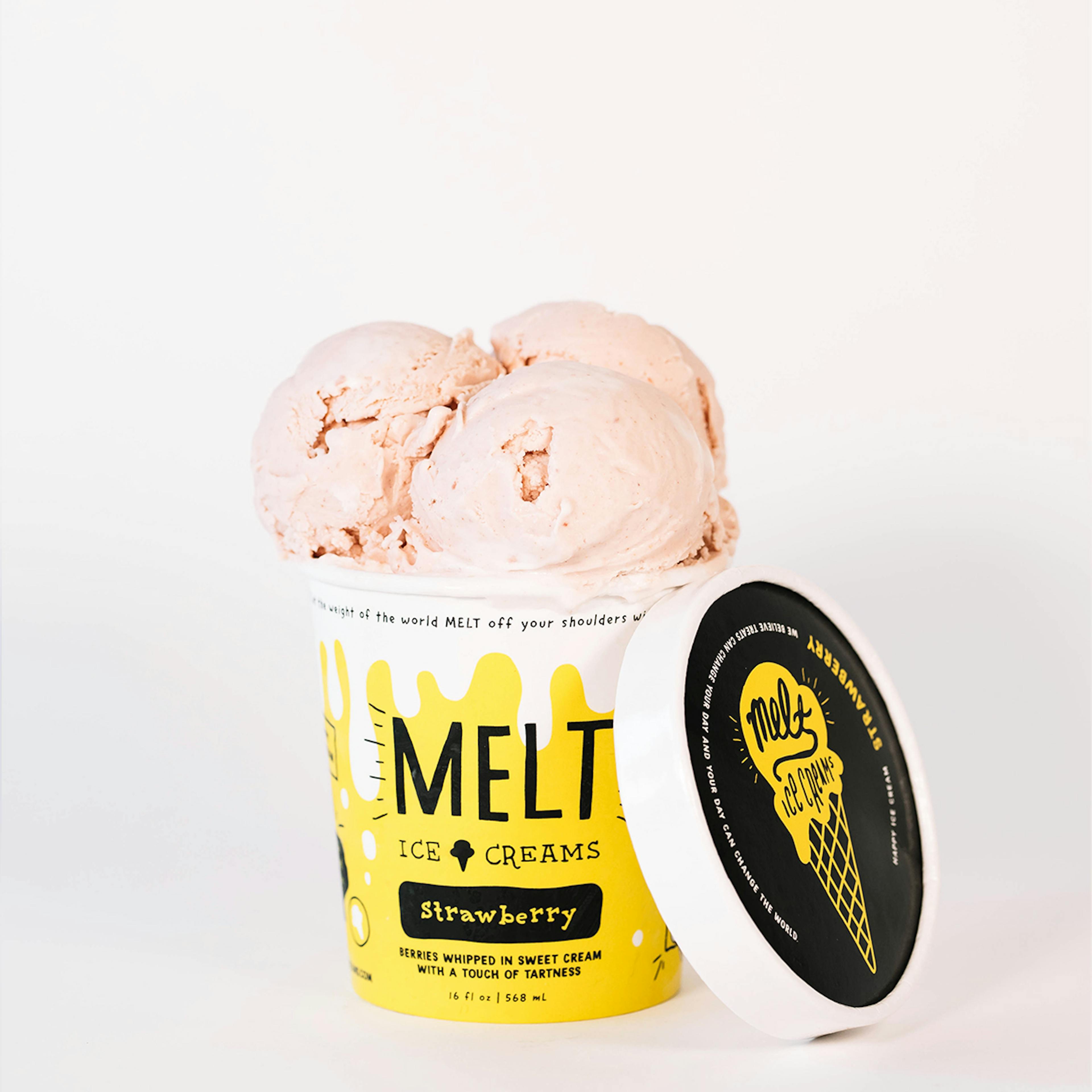 Strawberry Buttermilk Ice Cream - 6 Pints by MELT Ice Creams