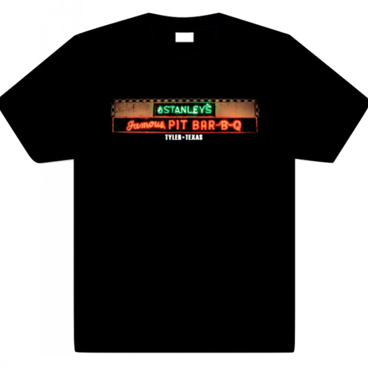 Stanley's Famous Neon Sign T-Shirt by Stanley's Famous Pit BBQ