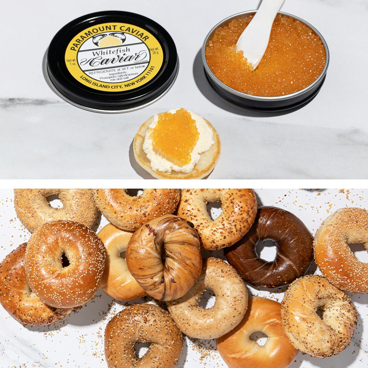 Bagels + Caviar for 4 by Zucker's Bagels and Smoked Fish