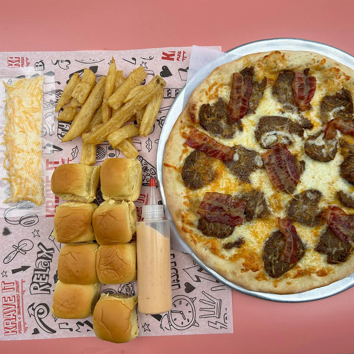 World Famous Cheeseburger Pizza - 2 Pack by Krave It Pizza & Sandwich Joint