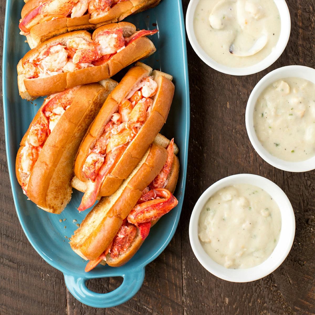 Maine Lobster Roll Kit & Clam Chowder - 8 Pack by Hancock Gourmet Lobster Co.