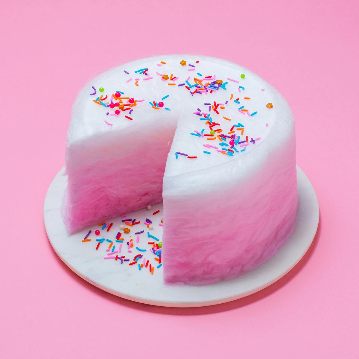 Watermelon Ombré Cotton Candy Floof Cake by Floof Cotton Candy Cakes