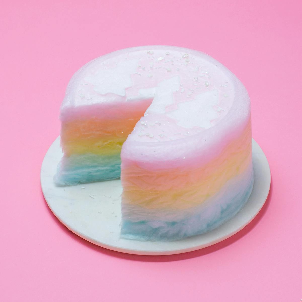 Christmas Rainbow Cotton Candy Floof Cake by Floof Cotton Candy Cakes