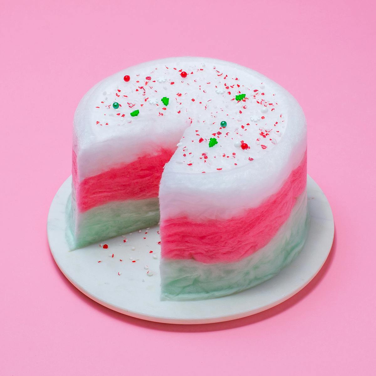 Christmas Classic Cotton Candy Floof Cake by Floof Cotton Candy Cakes