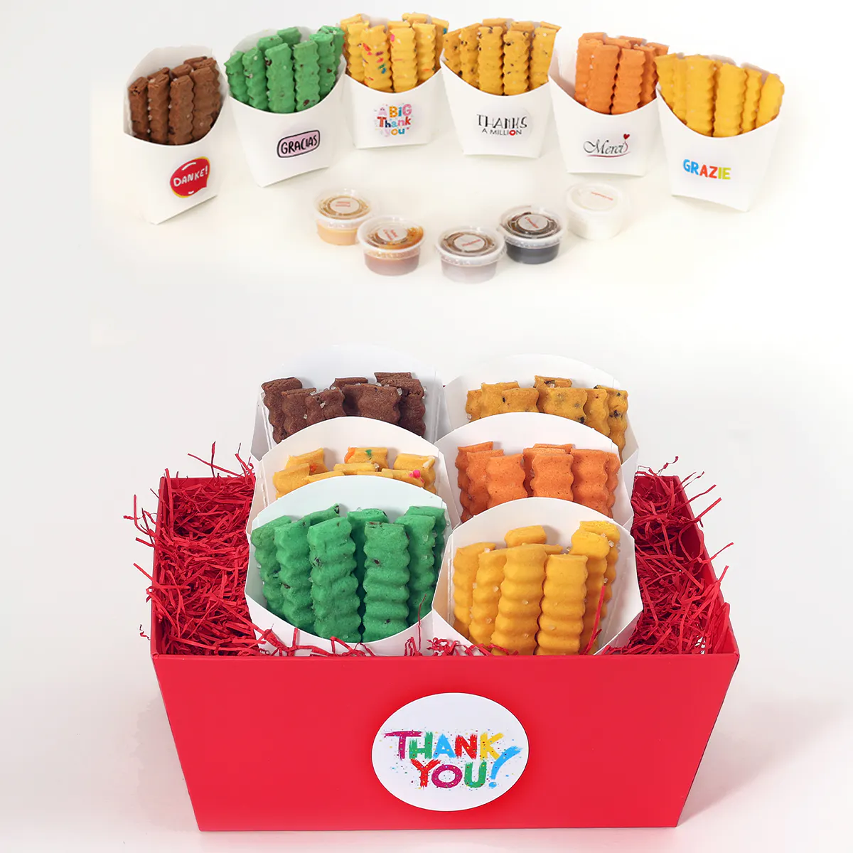 The Cookie Joint - "Thank You" Cookie Fries Gift Basket - 6 Cartons