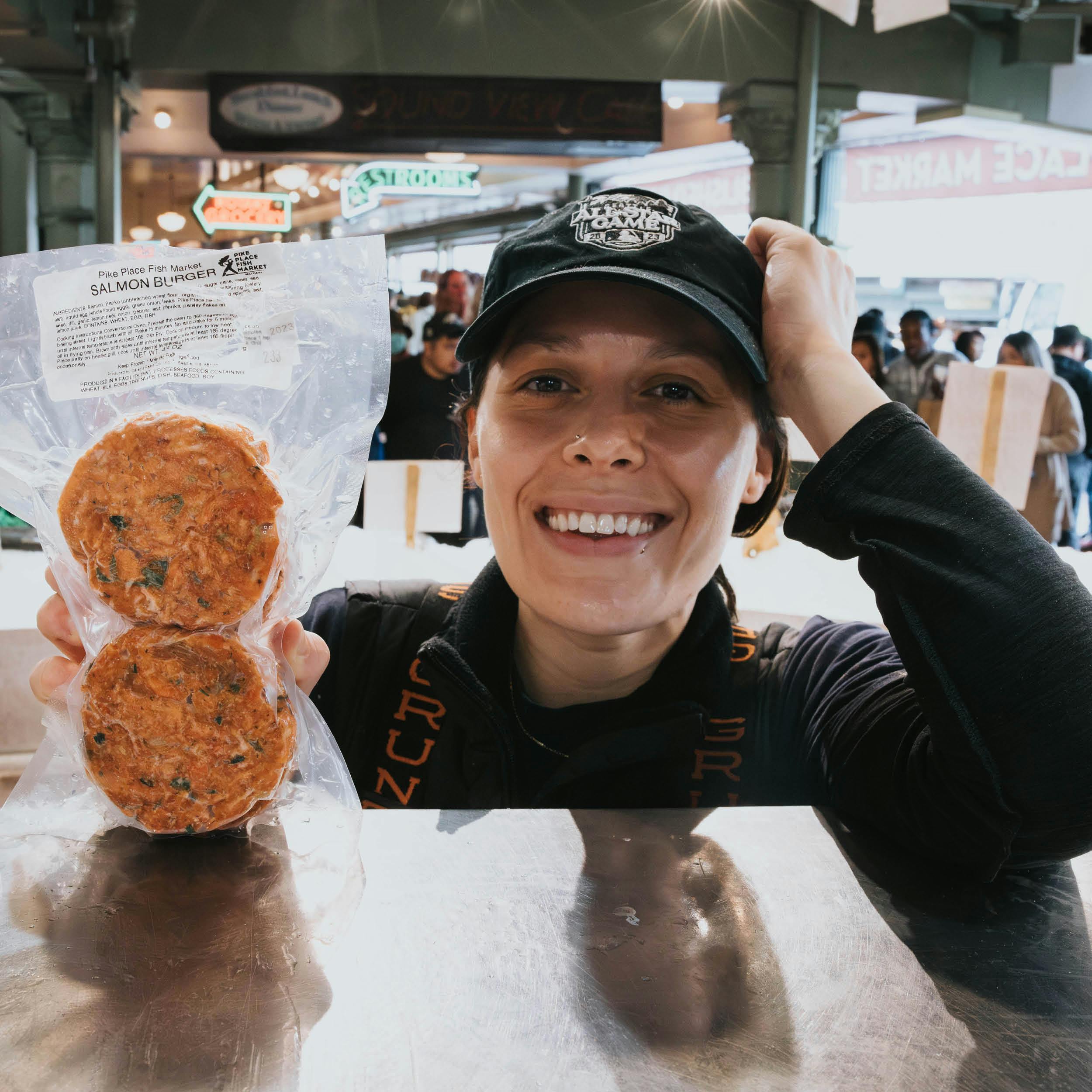 Salmon Burgers - Wild, USA, 4 Pack by Pike Place Fish Market - Alternate image 1