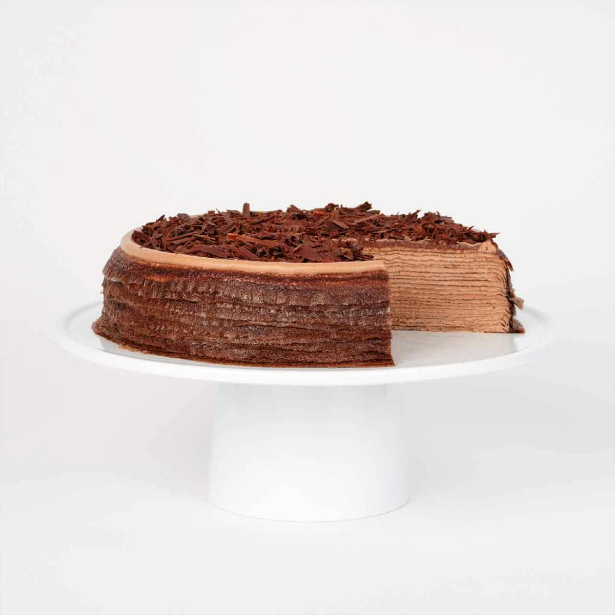 Chocolate Chestnut Mille Crepe Cake | Olive & Mango