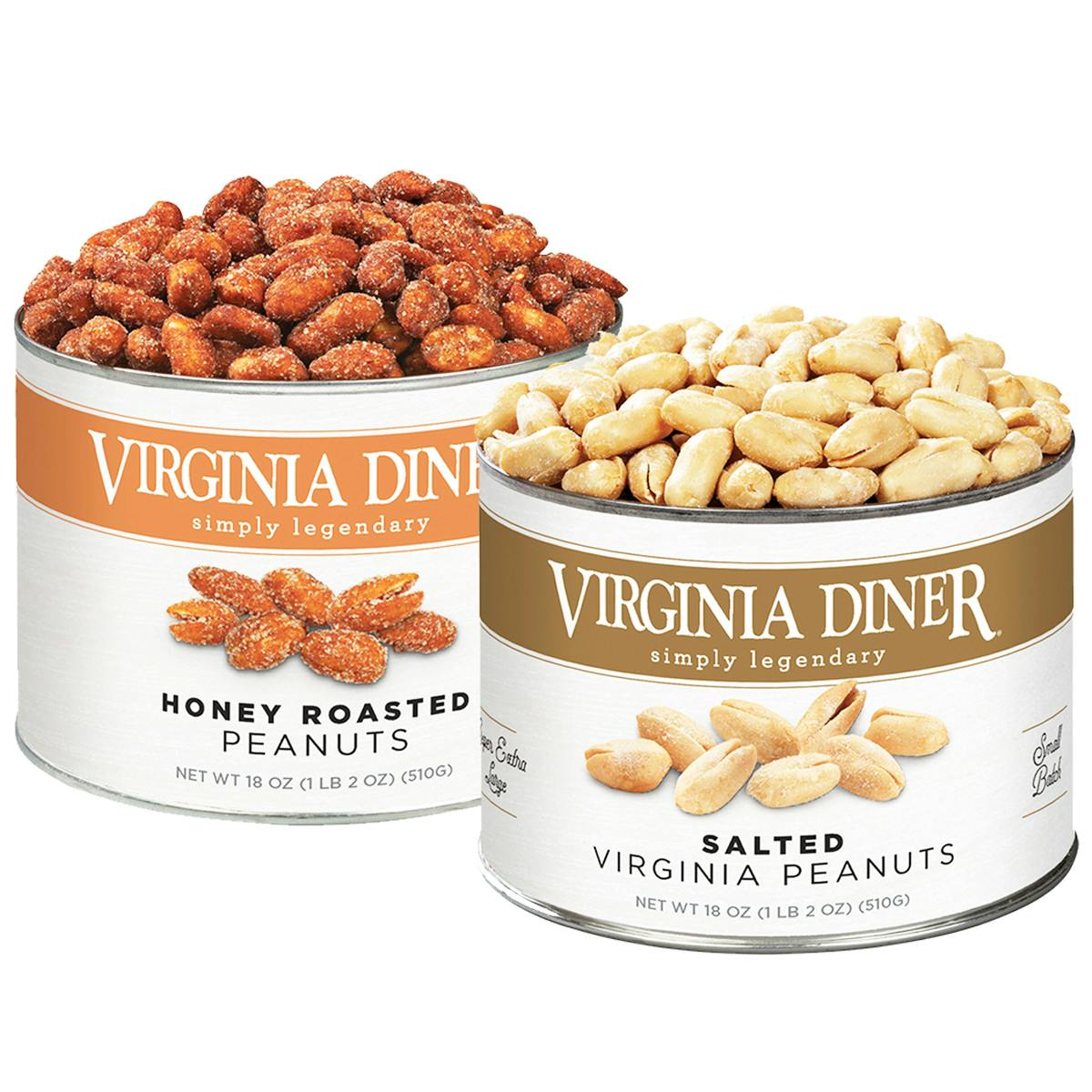 Salted + Honey Roasted Peanuts Best Seller - 2 Pack by Virginia Diner