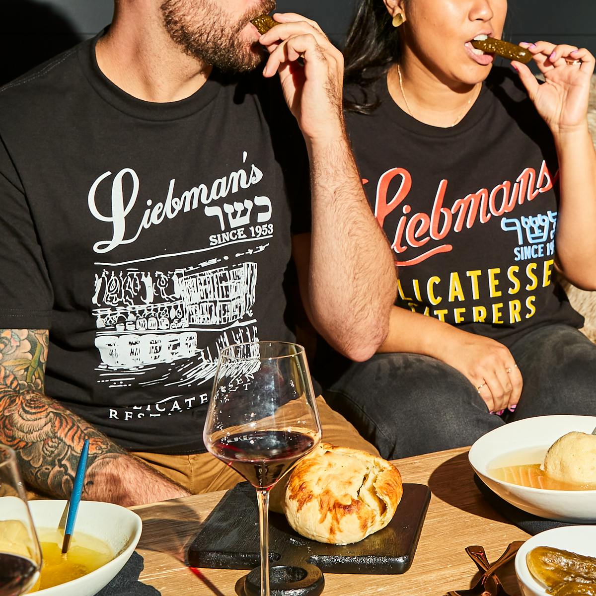 Laams × Optimum Gourment deli tee Liebman's Deli T-Shirt by Liebman's Kosher Deli | Goldbelly