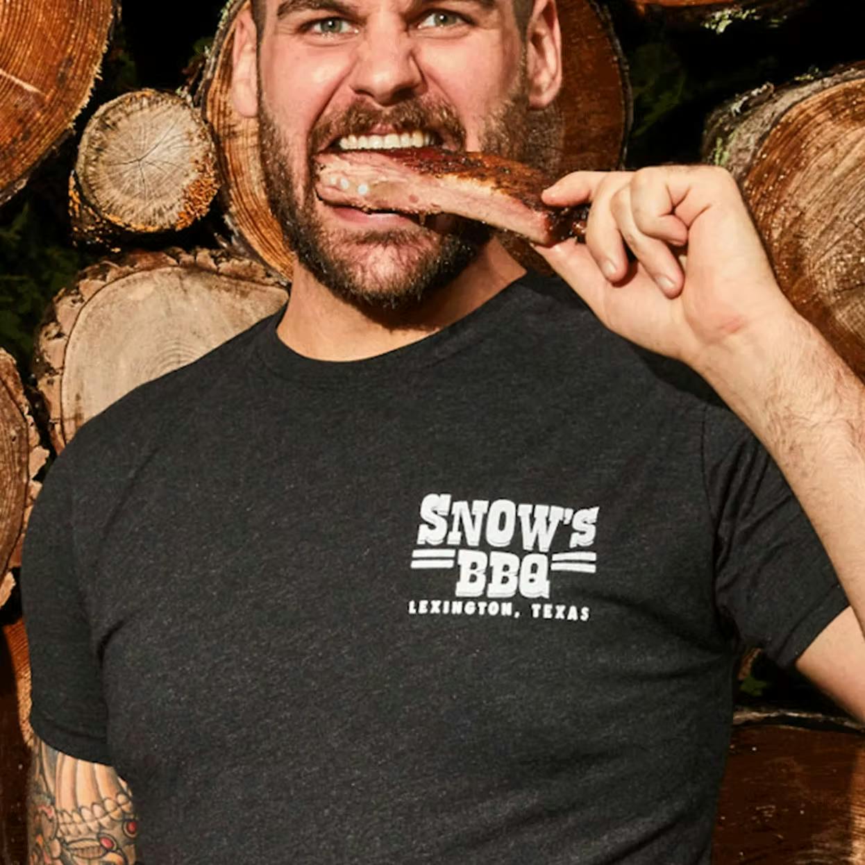 Snow's BBQ Black T-Shirt by Snow's BBQ